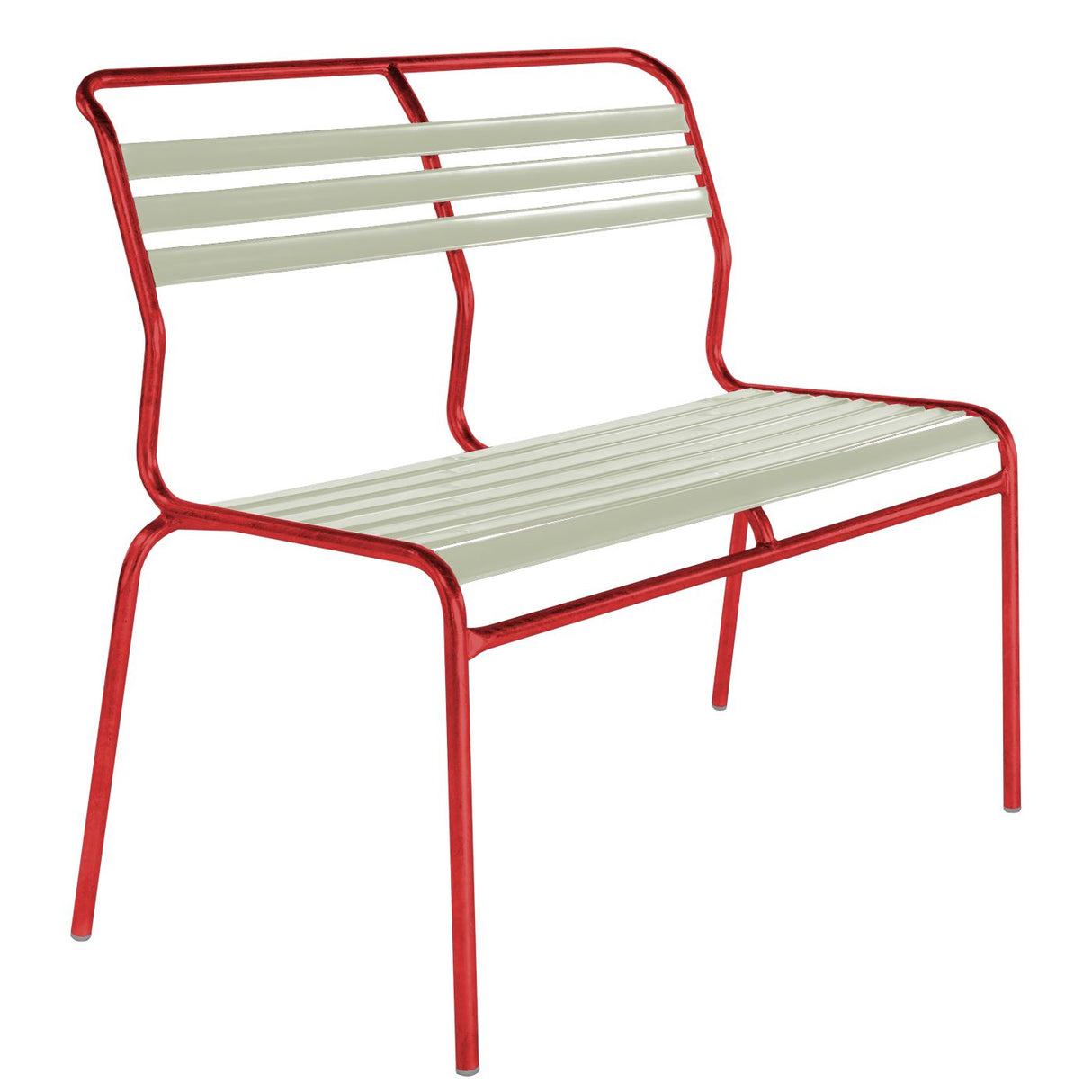 Schaffner Säntis Banc à lattes 2 places sans accoudoirs Rouge 30 Vert pastel 64