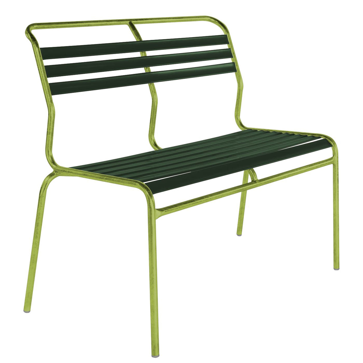 Schaffner Säntis Banc à lattes 2 places sans accoudoirs Vert Clair 63 Vert sapin 66