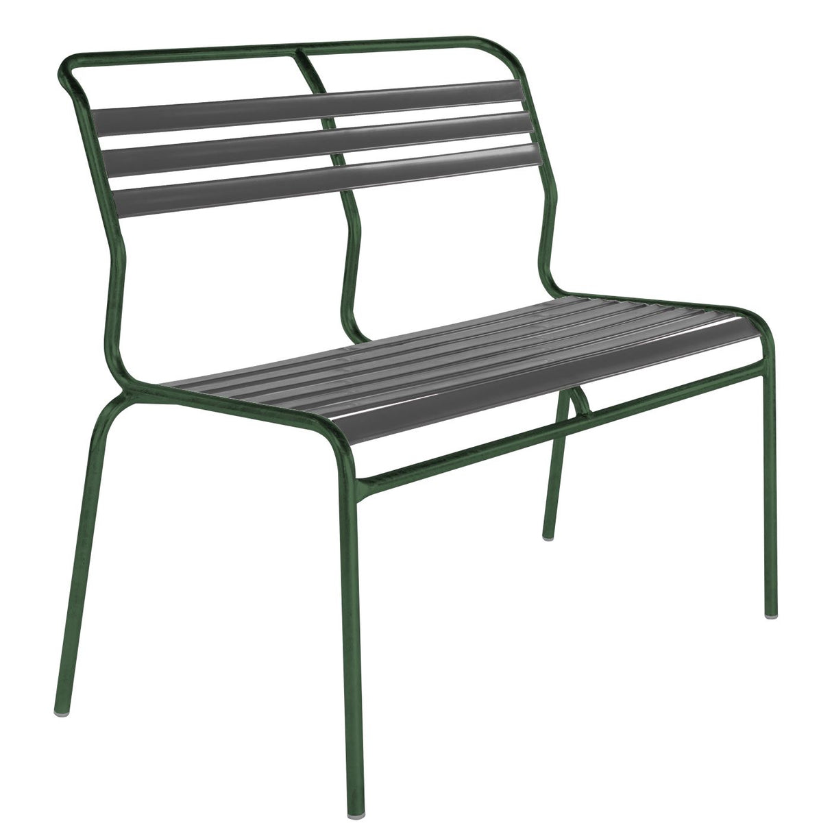 Schaffner Säntis Banc à lattes 2 places sans accoudoirs Vert Sapin 66 Anthracite 77