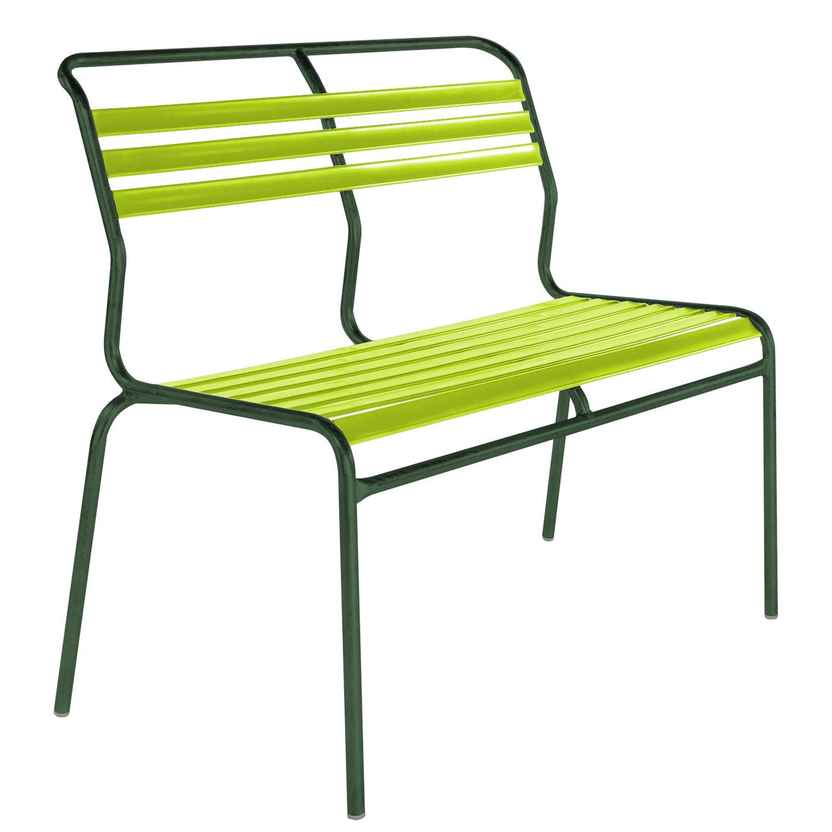 Schaffner Säntis Banc à lattes 2 places sans accoudoirs Vert Sapin 66 Vert Clair 63