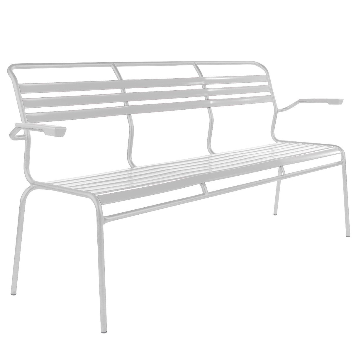 Schaffner Säntis Banc à lattes 3 places avec accoudoirs Blanc 90 Blanc 90