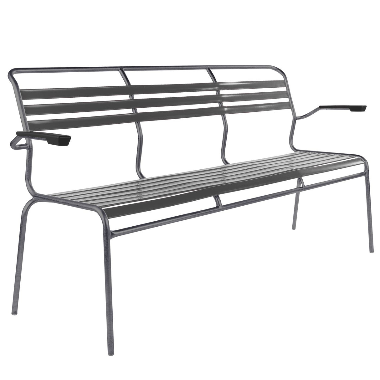 Schaffner Säntis Banc à lattes 3 places avec accoudoirs Graphite 73 Graphite 73