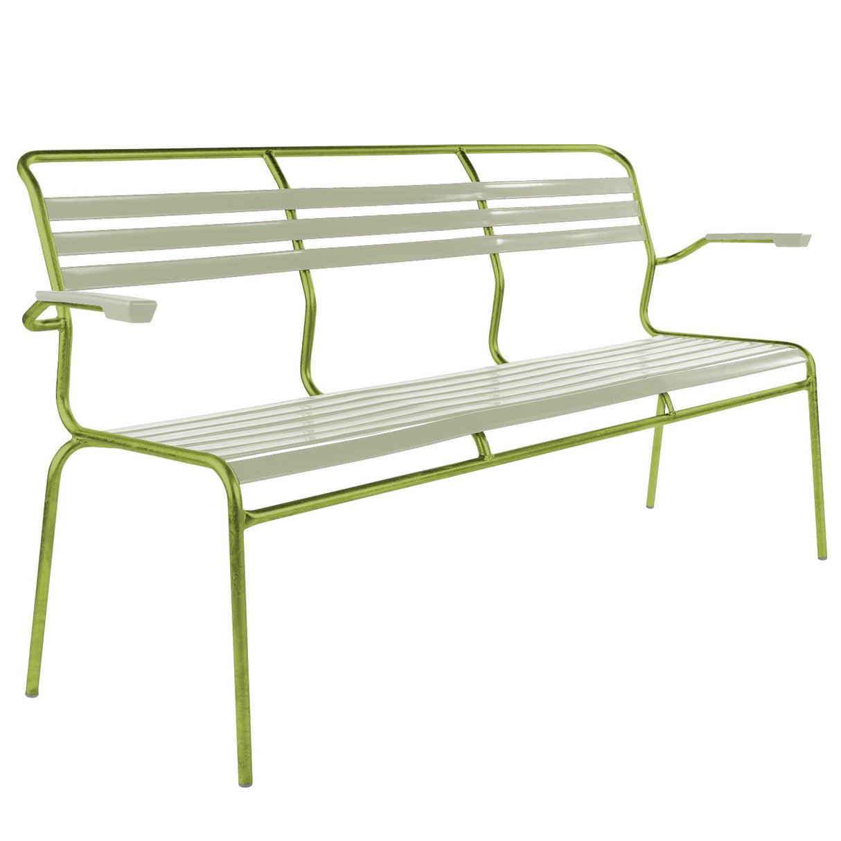 Schaffner Säntis Banc à lattes 3 places avec accoudoirs Vert Clair 63 Vert pastel 64