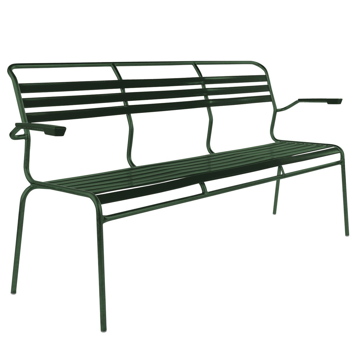 Schaffner Säntis Banc à lattes 3 places avec accoudoirs Vert Sapin 66 Vert sapin 66