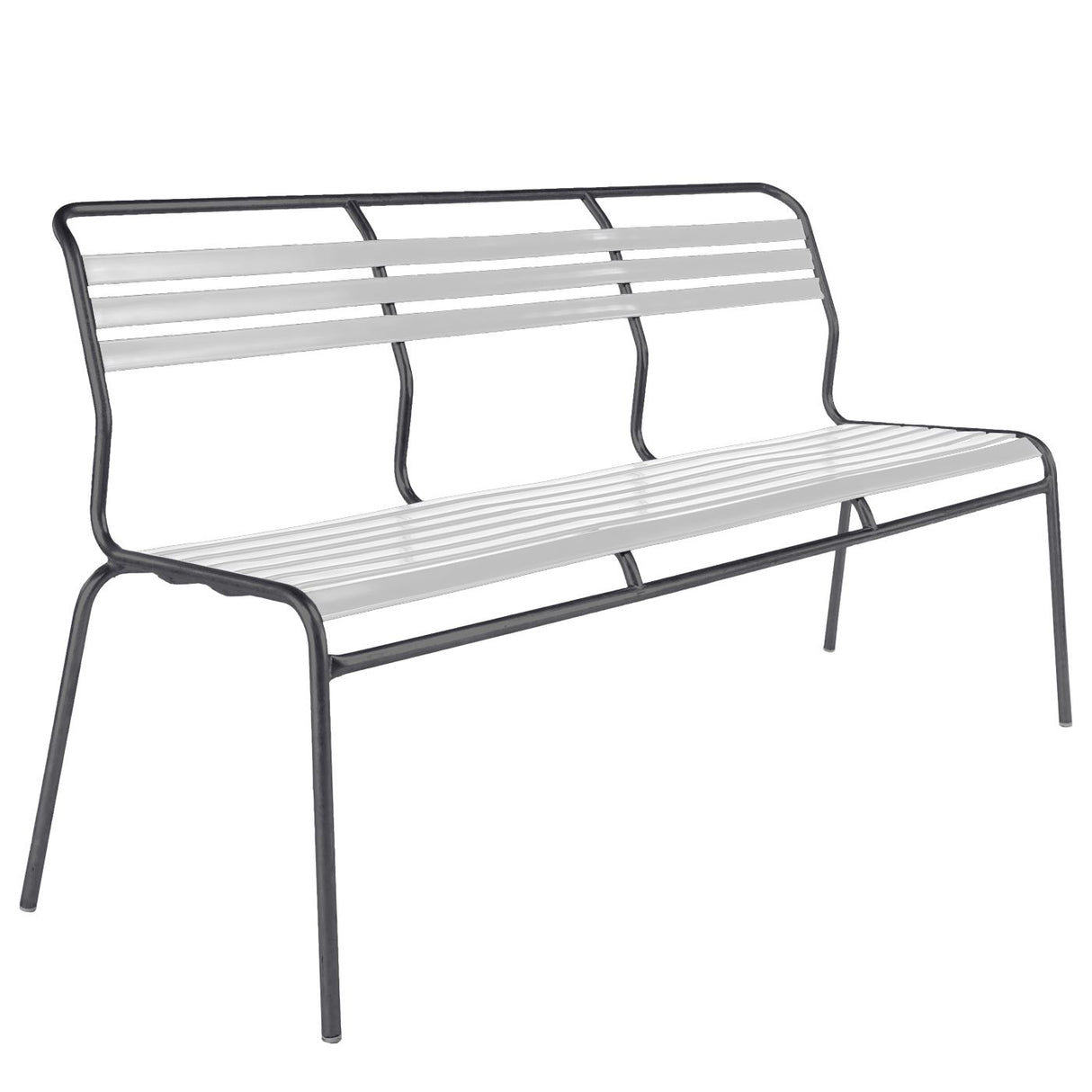 Schaffner Säntis Banc à lattes 3 places sans accoudoirs Antracite 77 Blanc 90