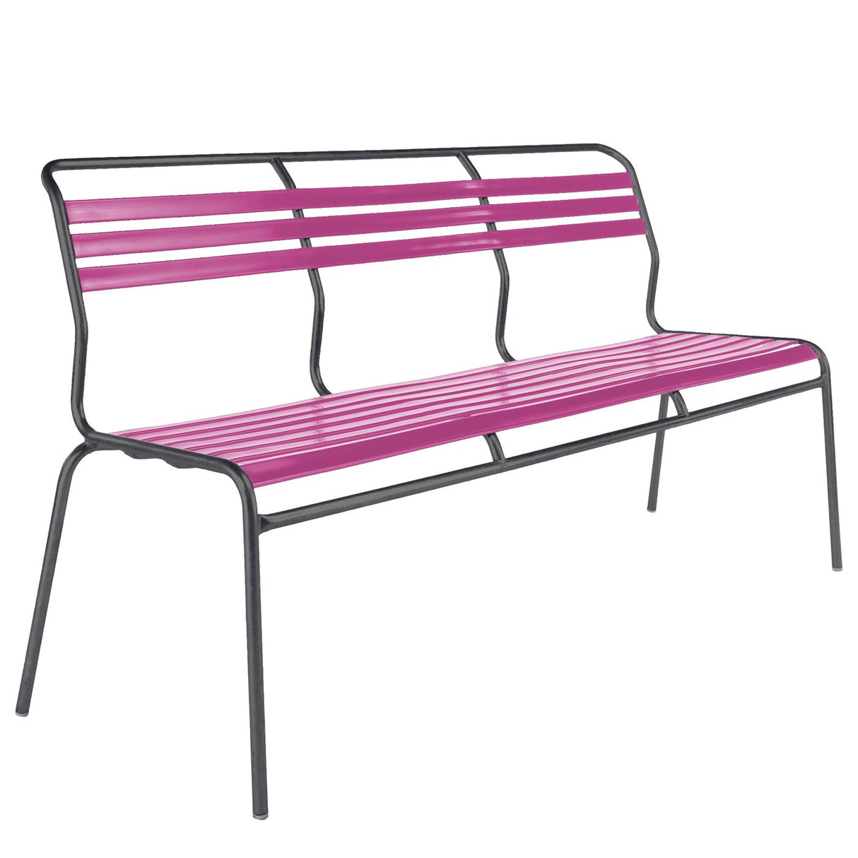 Schaffner Säntis Banc à lattes 3 places sans accoudoirs Antracite 77 Rose 41