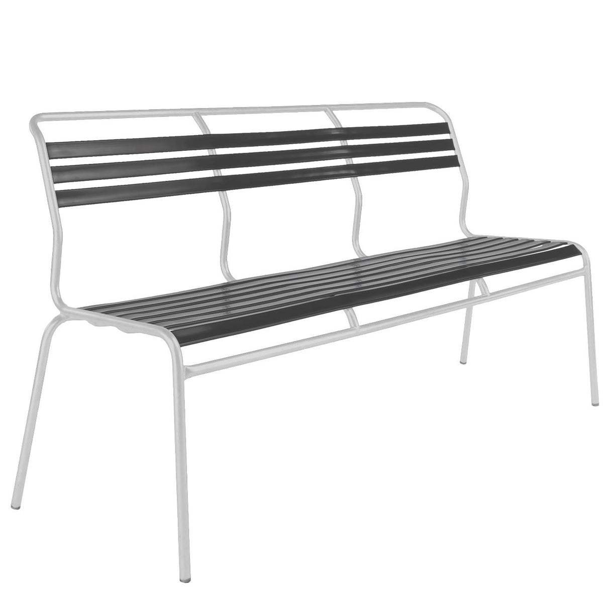 Schaffner Säntis Banc à lattes 3 places sans accoudoirs Blanc 90 Anthracite 77