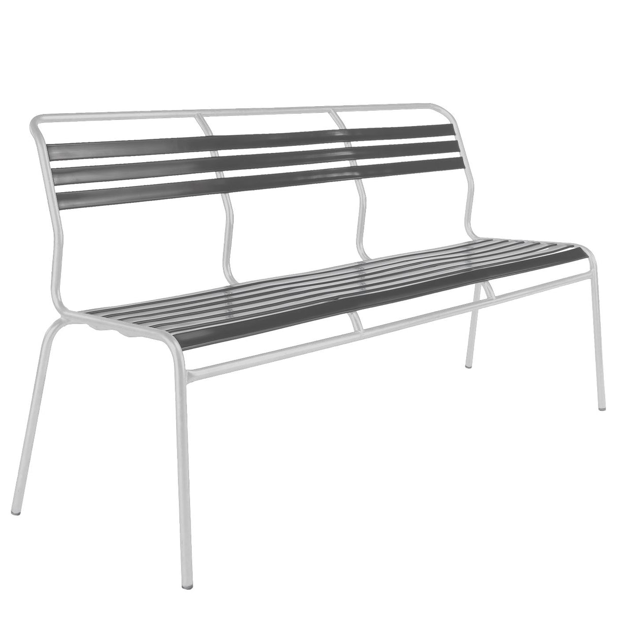 Schaffner Säntis Banc à lattes 3 places sans accoudoirs Blanc 90 Graphite 73