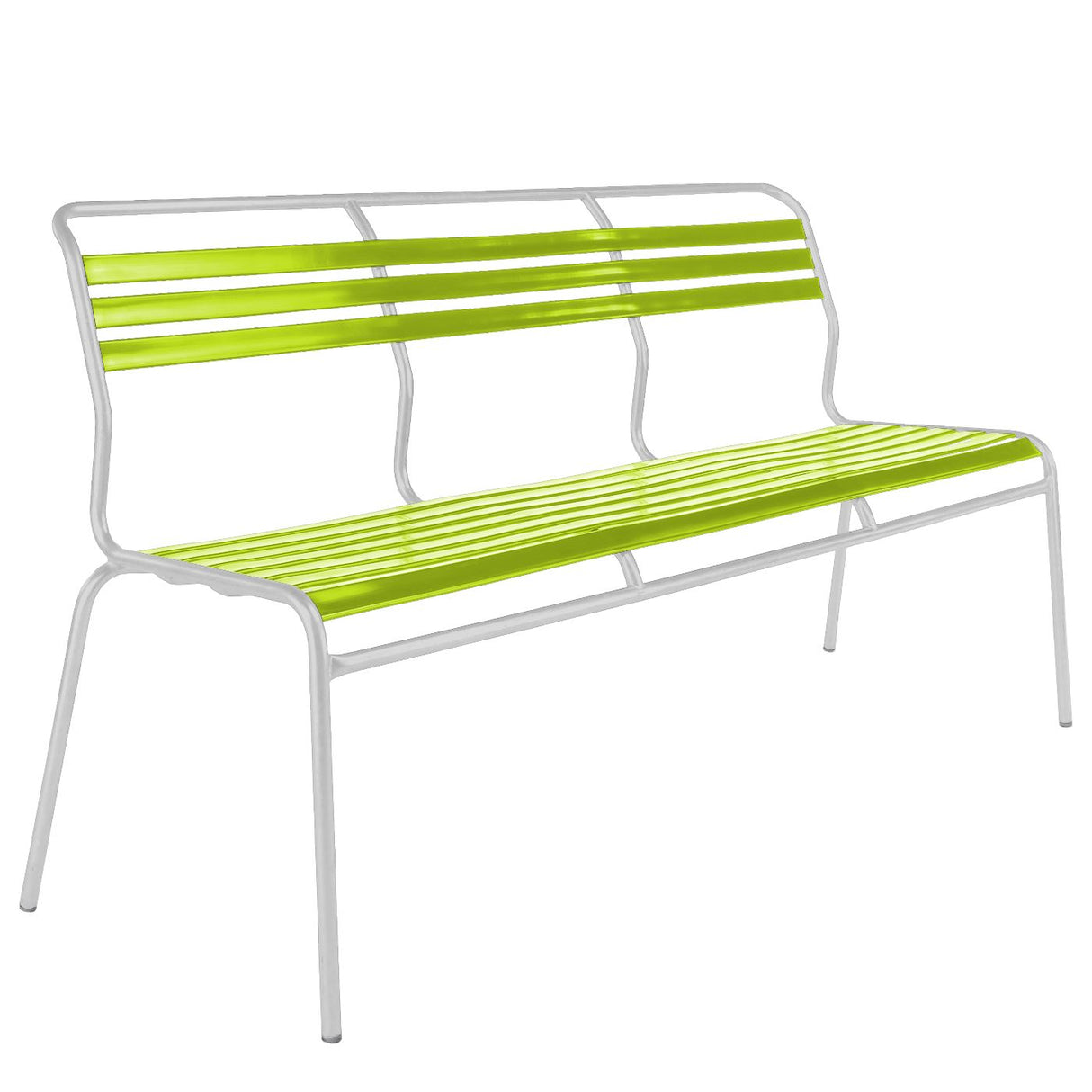 Schaffner Säntis Banc à lattes 3 places sans accoudoirs Blanc 90 Vert Clair 63