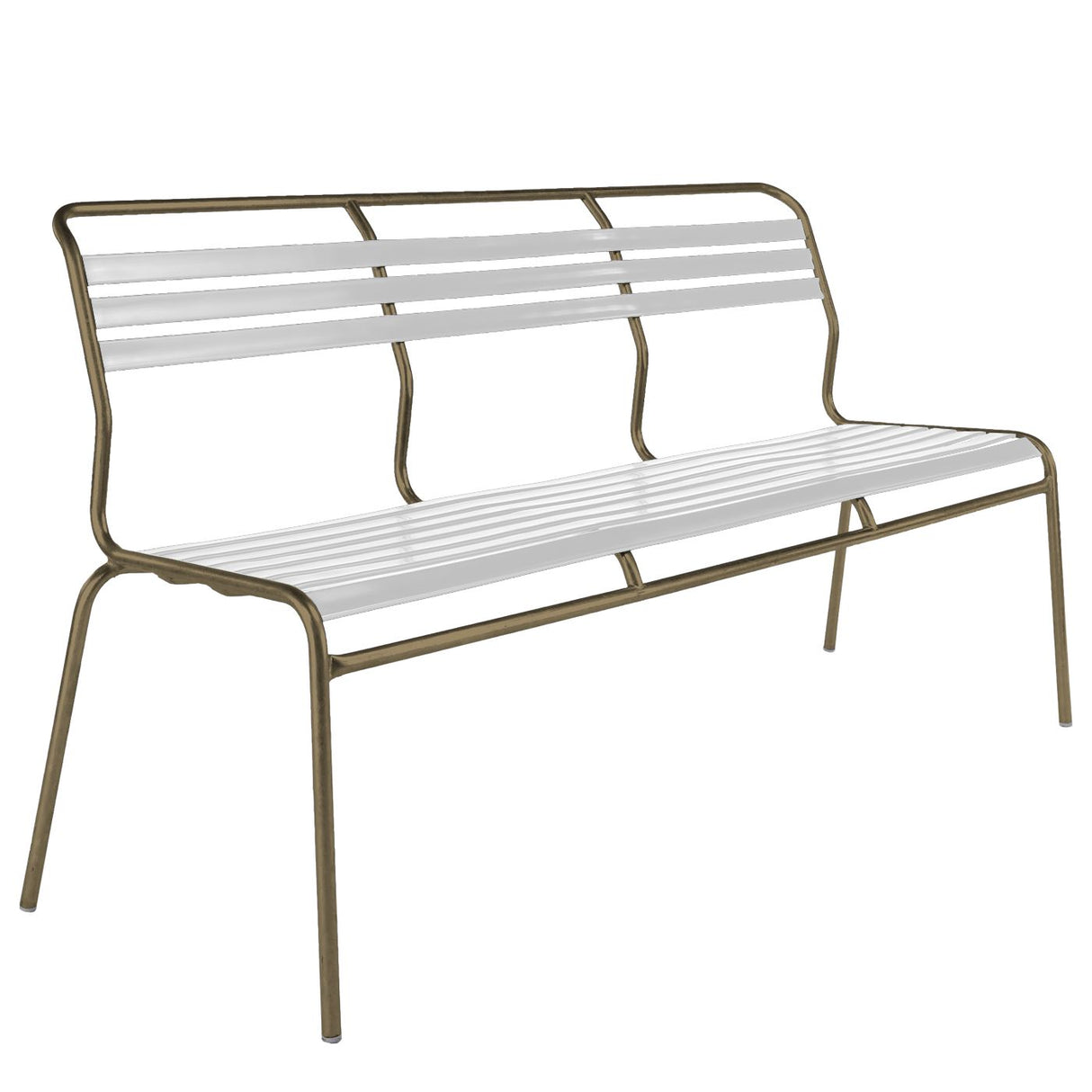 Schaffner Säntis Banc à lattes 3 places sans accoudoirs Champagne 85 Blanc 90