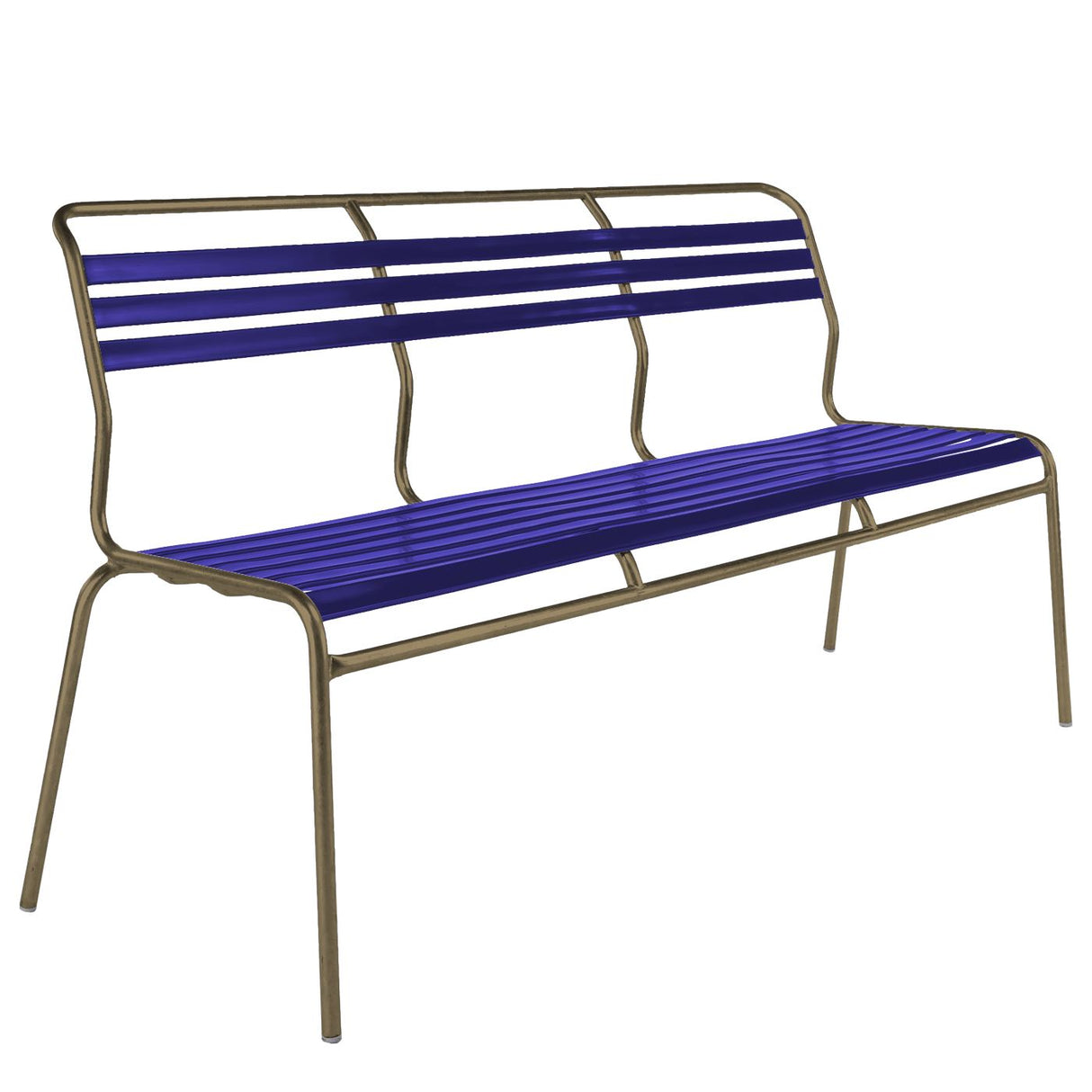 Schaffner Säntis Banc à lattes 3 places sans accoudoirs Champagne 85 Bleu 53