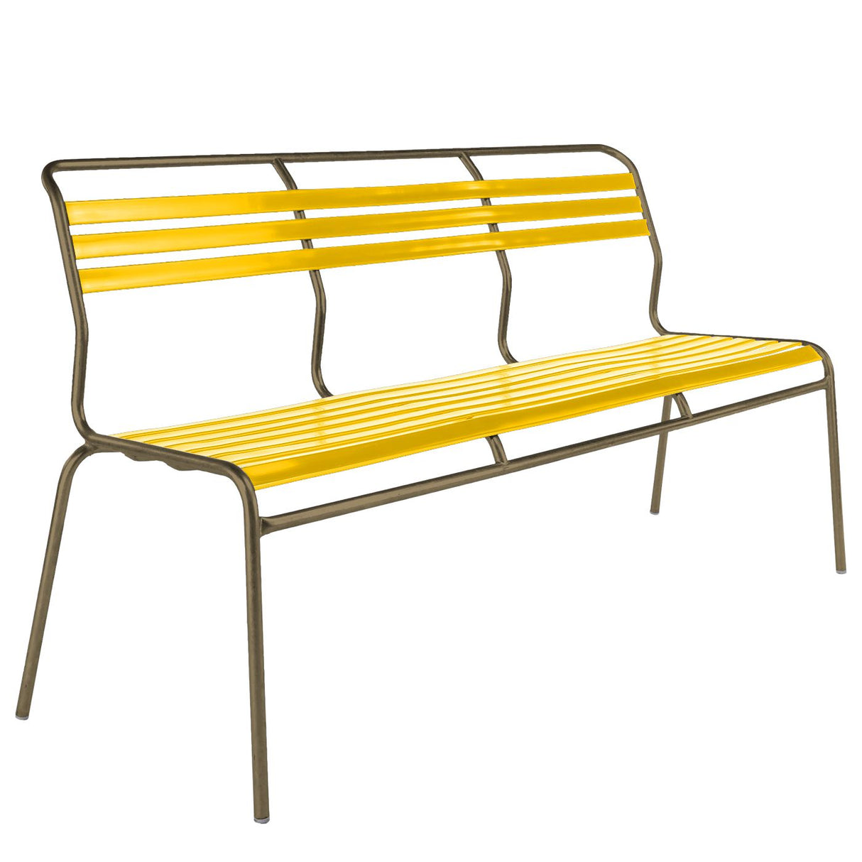 Schaffner Säntis Banc à lattes 3 places sans accoudoirs Champagne 85 Jaune 11