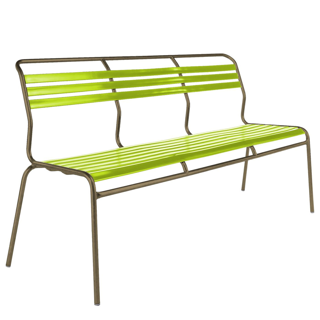 Schaffner Säntis Banc à lattes 3 places sans accoudoirs Champagne 85 Vert Clair 63