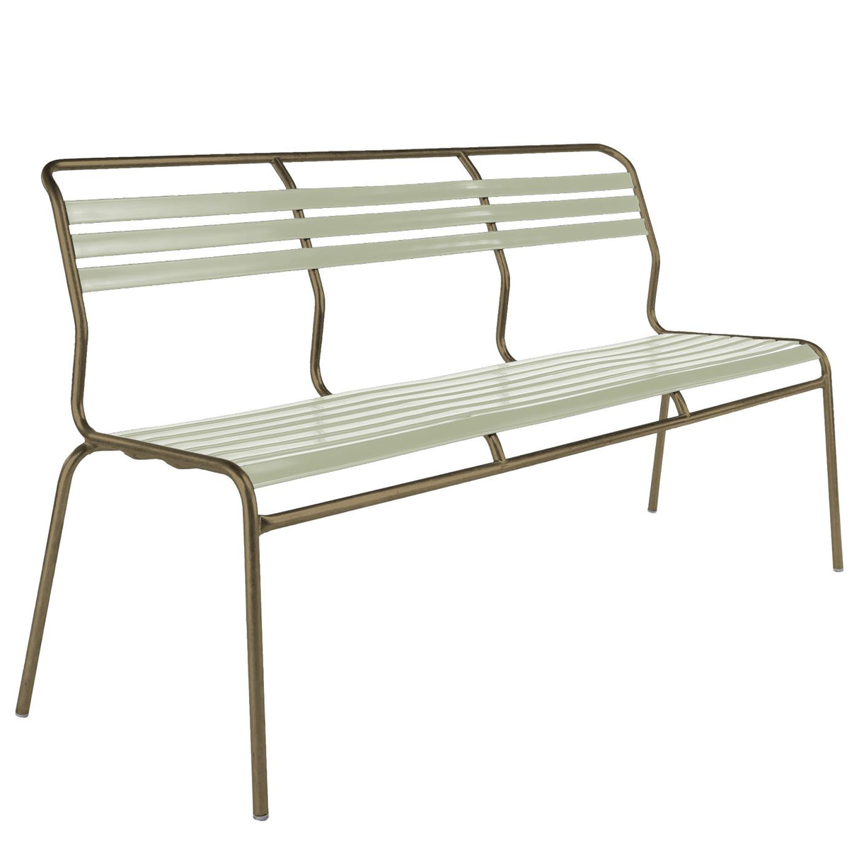 Schaffner Säntis Banc à lattes 3 places sans accoudoirs Champagne 85 Vert pastel 64