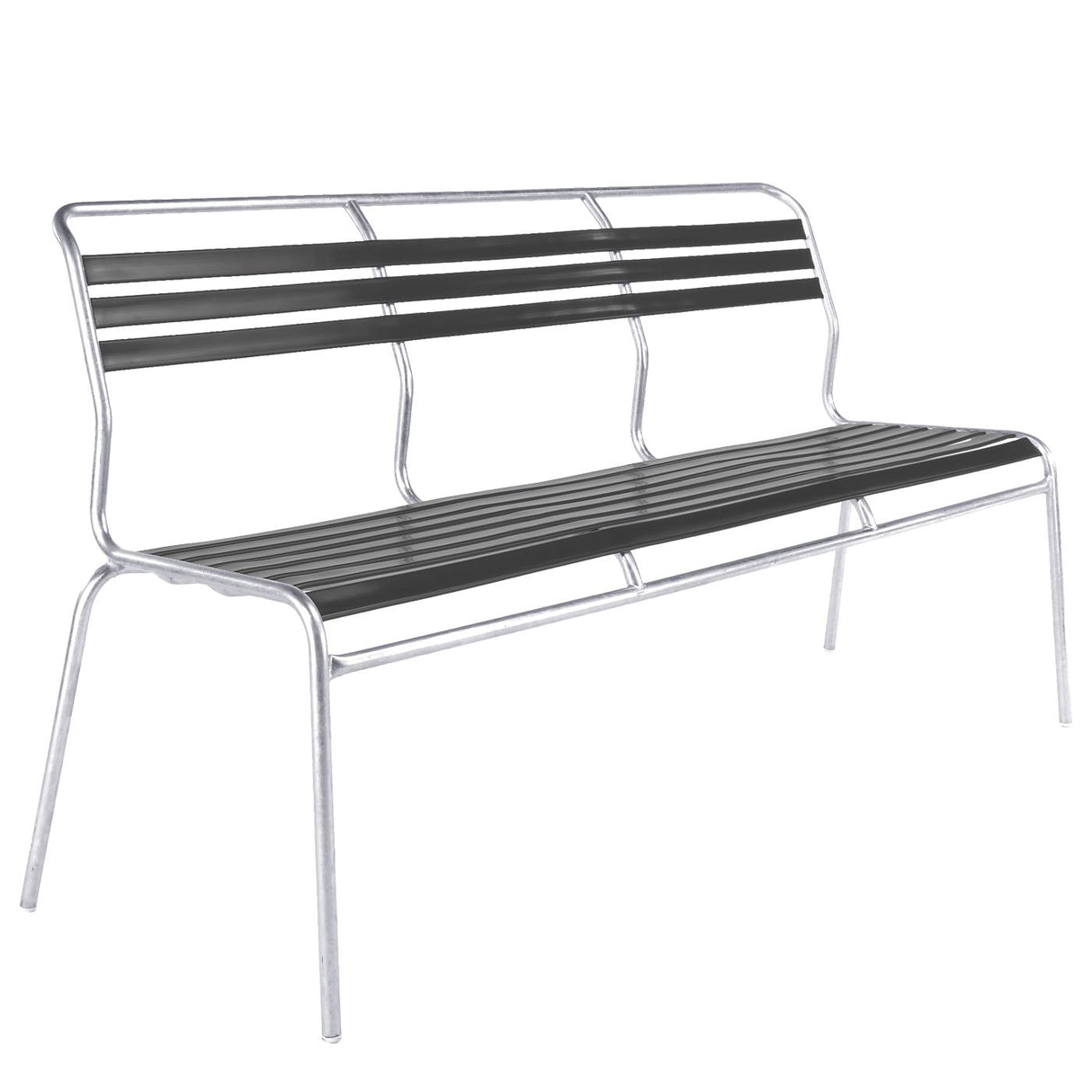 Schaffner Säntis Banc à lattes 3 places sans accoudoirs Galvanisé à chaud 02 Anthracite 77