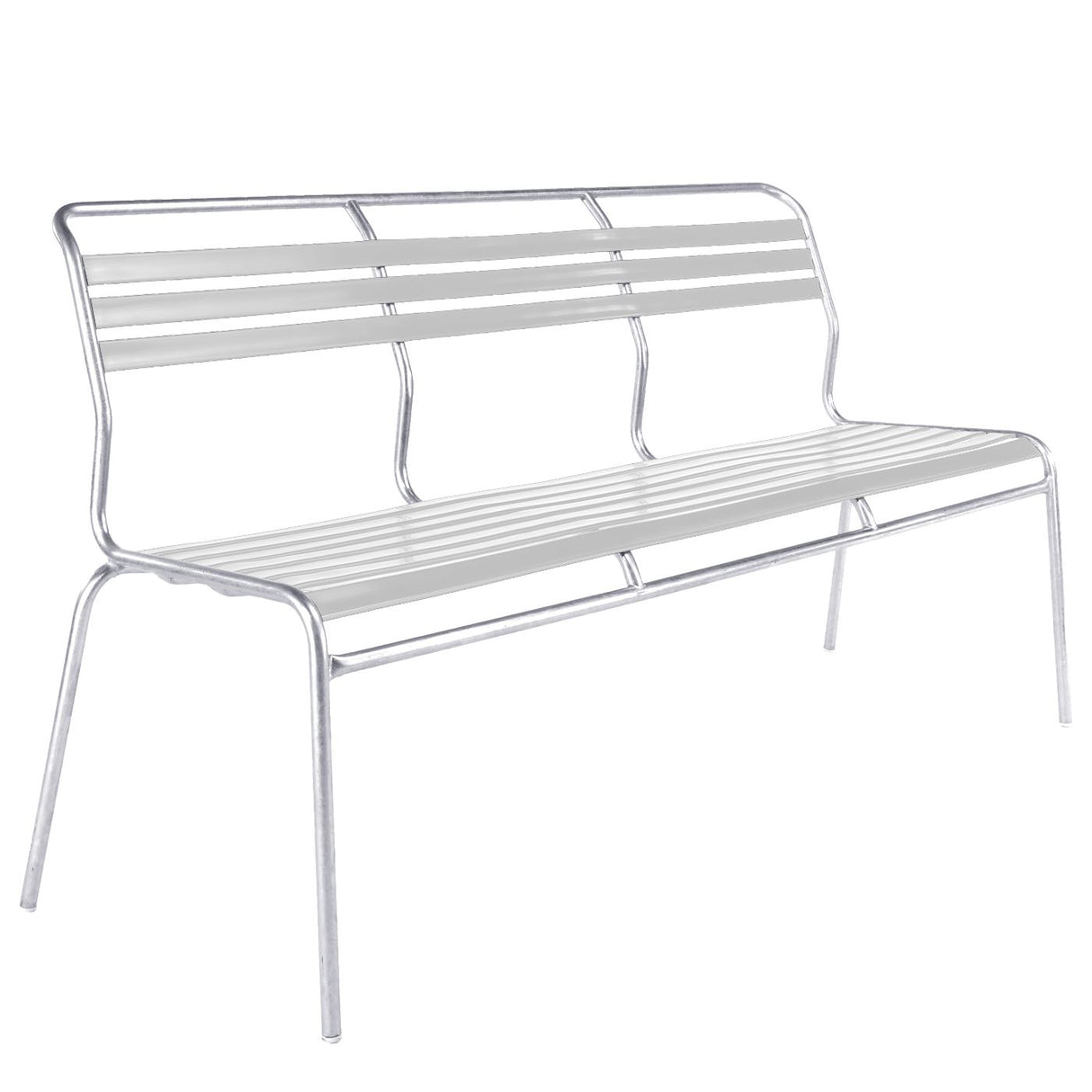 Schaffner Säntis Banc à lattes 3 places sans accoudoirs Galvanisé à chaud 02 Blanc 90