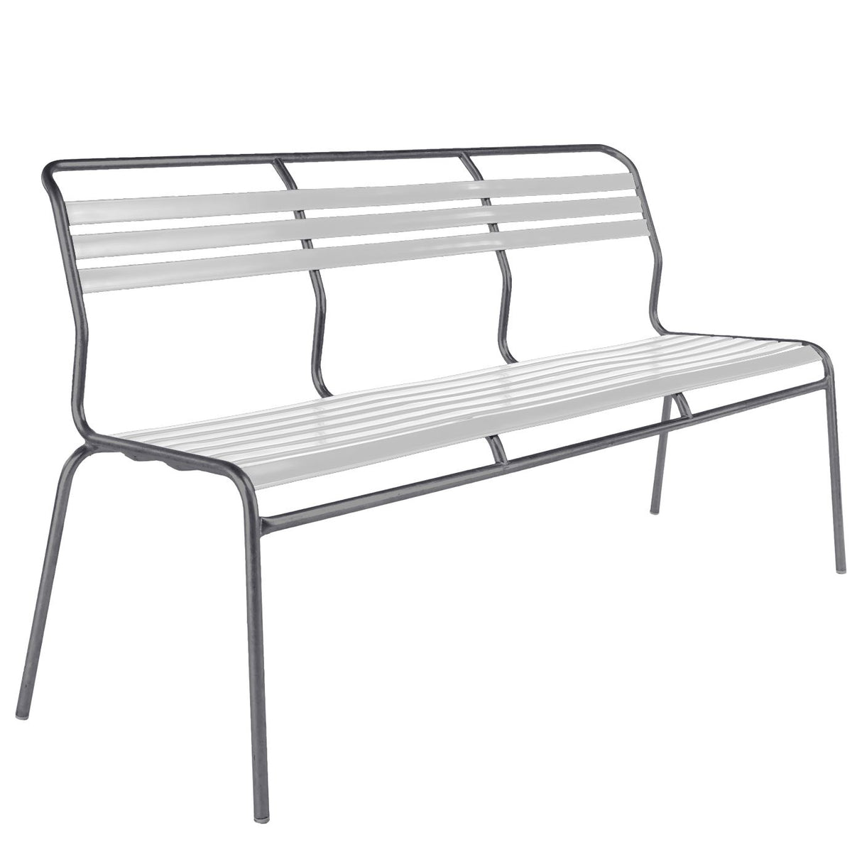 Schaffner Säntis Banc à lattes 3 places sans accoudoirs Graphite 73 Blanc 90