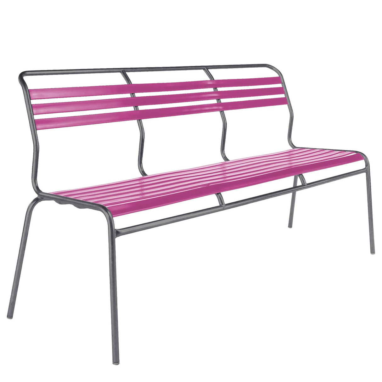 Schaffner Säntis Banc à lattes 3 places sans accoudoirs Graphite 73 Rose 41