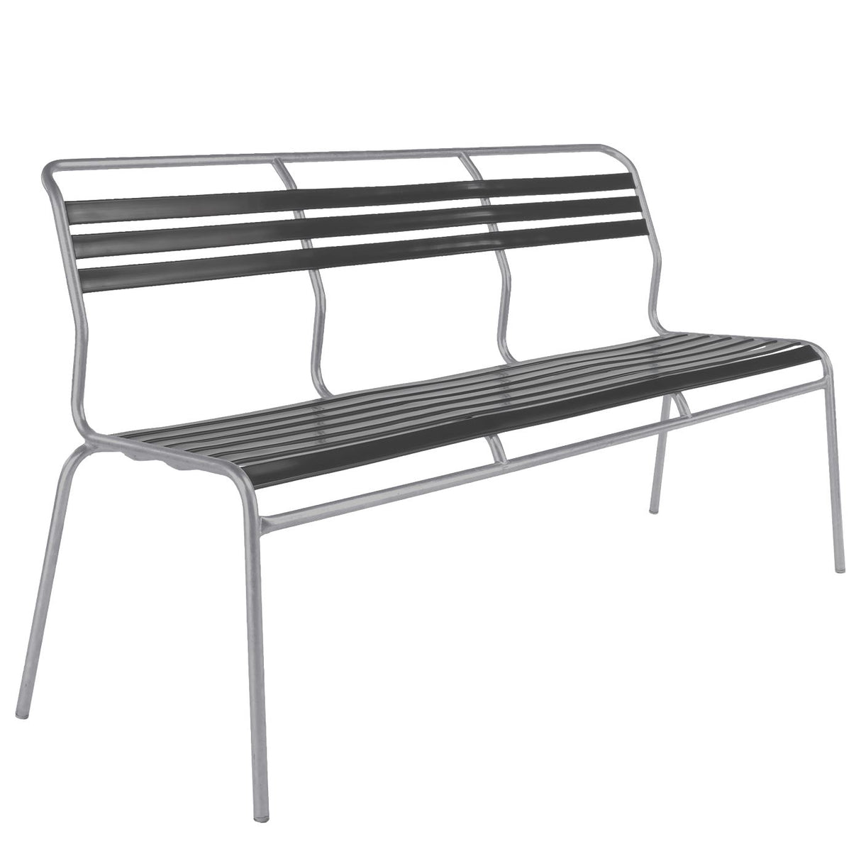 Schaffner Säntis Banc à lattes 3 places sans accoudoirs Gris Argent 78 Anthracite 77