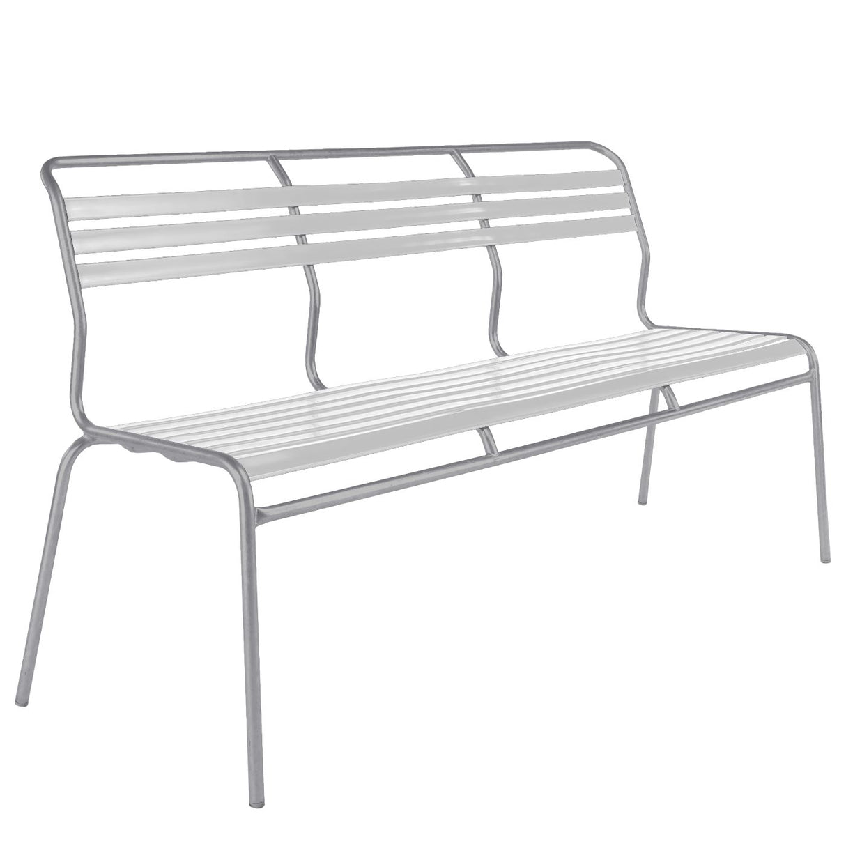 Schaffner Säntis Banc à lattes 3 places sans accoudoirs Gris Argent 78 Blanc 90