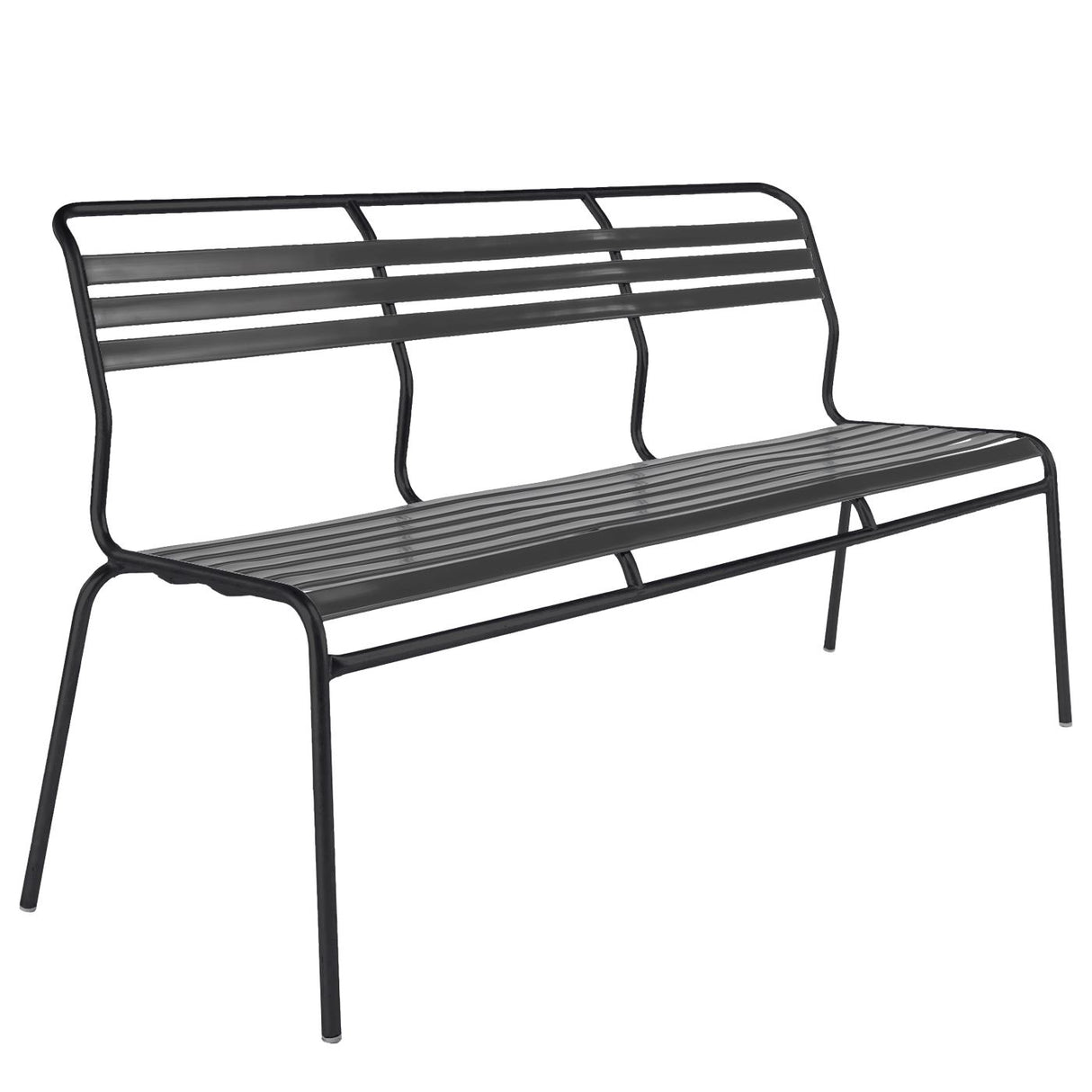 Schaffner Säntis Banc à lattes 3 places sans accoudoirs Noir 91 Anthracite 77