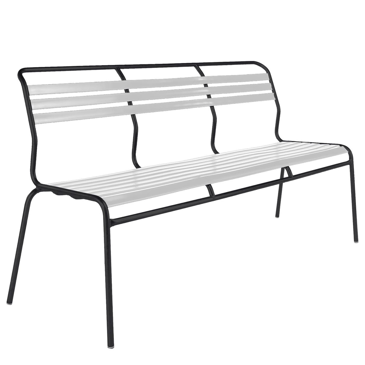 Schaffner Säntis Banc à lattes 3 places sans accoudoirs Noir 91 Blanc 90