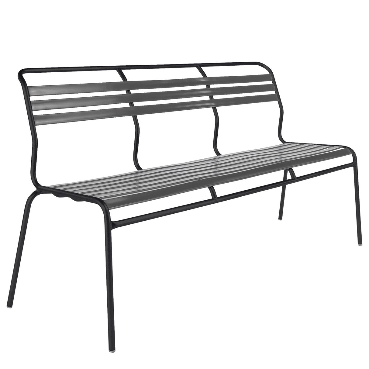 Schaffner Säntis Banc à lattes 3 places sans accoudoirs Noir 91 Graphite 73