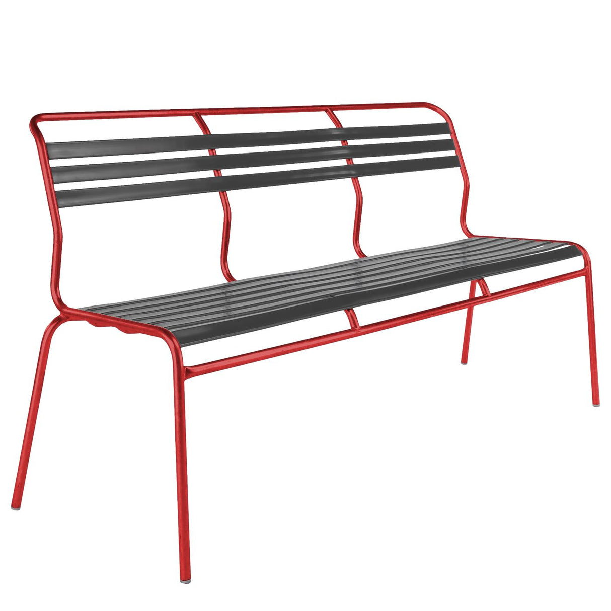 Schaffner Säntis Banc à lattes 3 places sans accoudoirs Rouge 30 Anthracite 77