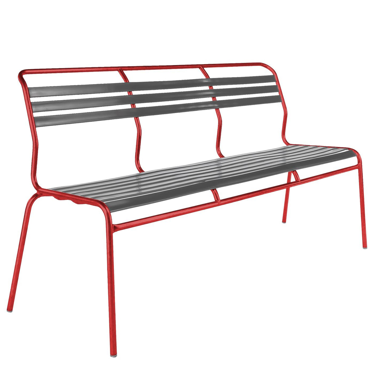 Schaffner Säntis Banc à lattes 3 places sans accoudoirs Rouge 30 Graphite 73