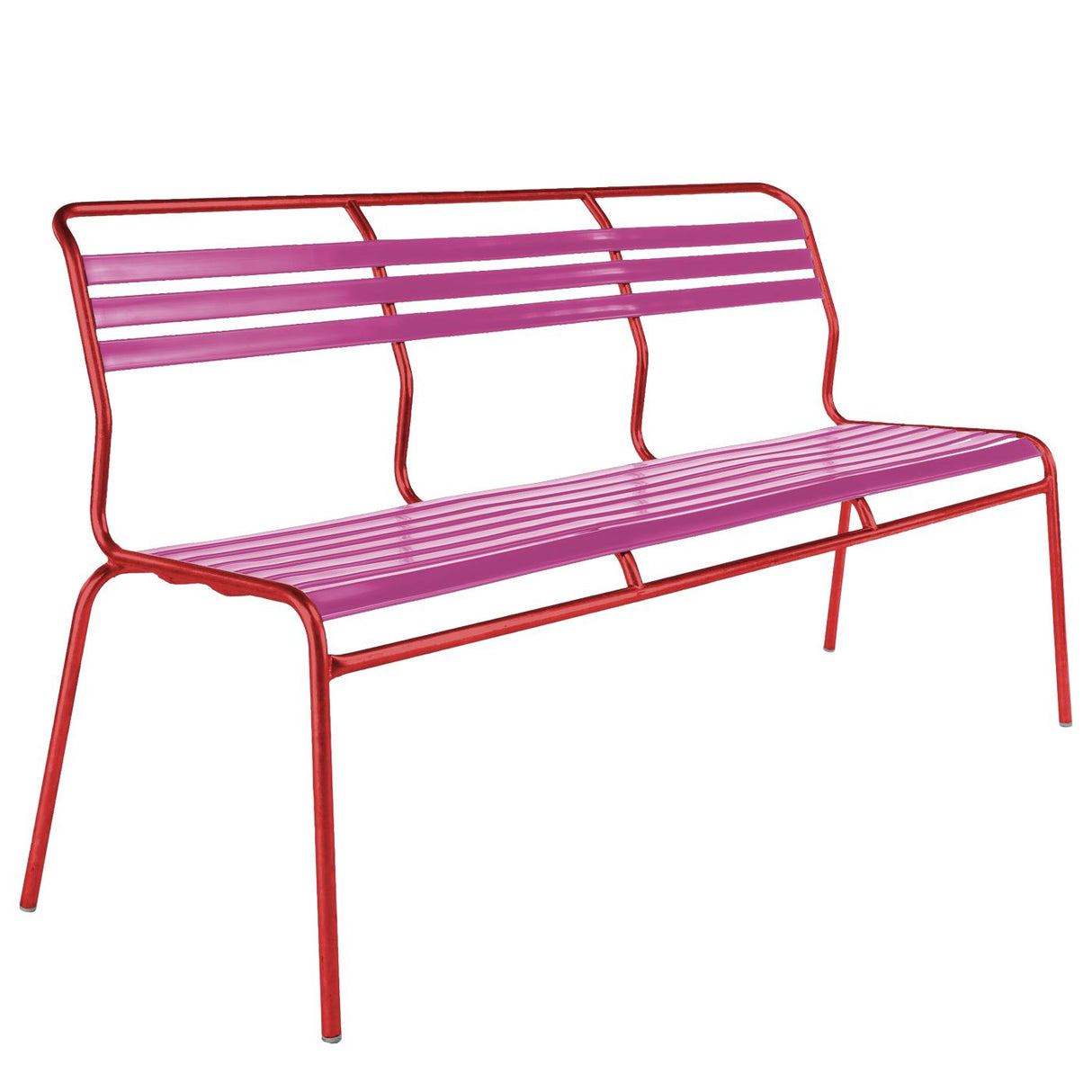 Schaffner Säntis Banc à lattes 3 places sans accoudoirs Rouge 30 Rose 41