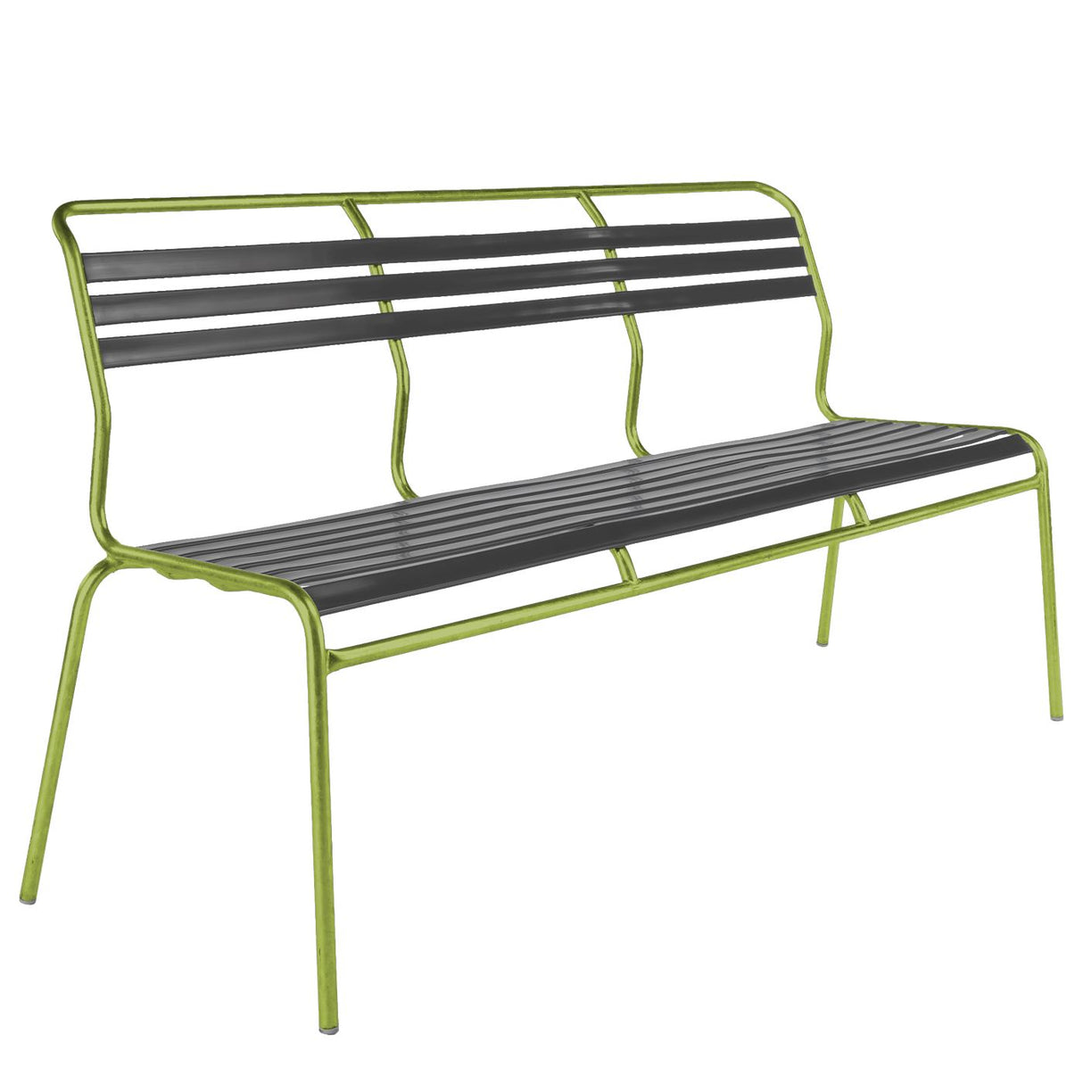 Schaffner Säntis Banc à lattes 3 places sans accoudoirs Vert Clair 63 Anthracite 77
