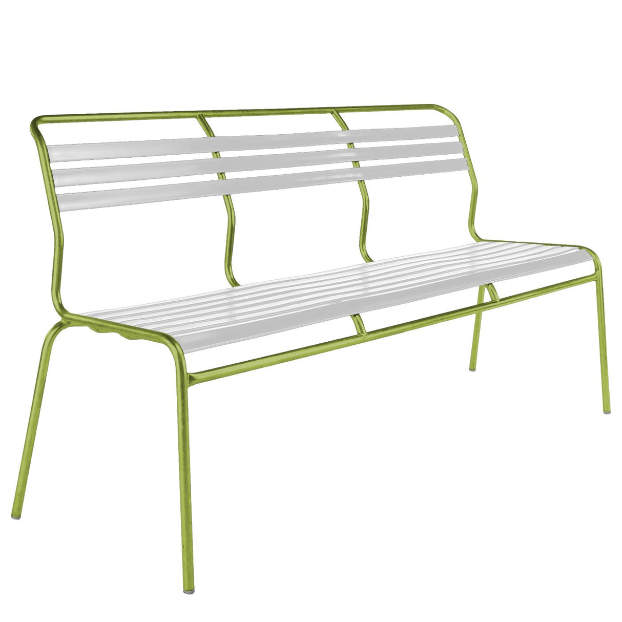 Schaffner Säntis Banc à lattes 3 places sans accoudoirs Vert Clair 63 Blanc 90