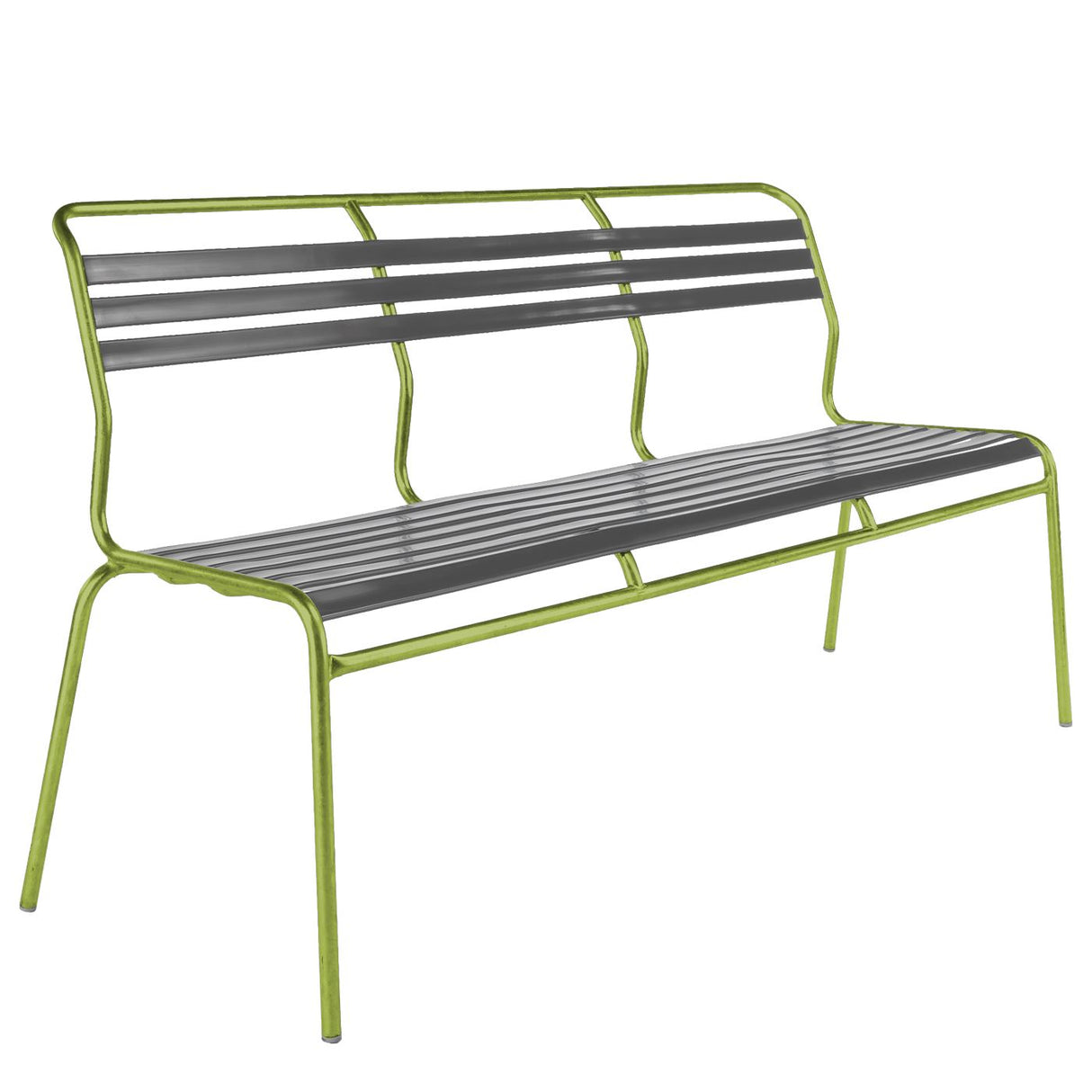 Schaffner Säntis Banc à lattes 3 places sans accoudoirs Vert Clair 63 Graphite 73