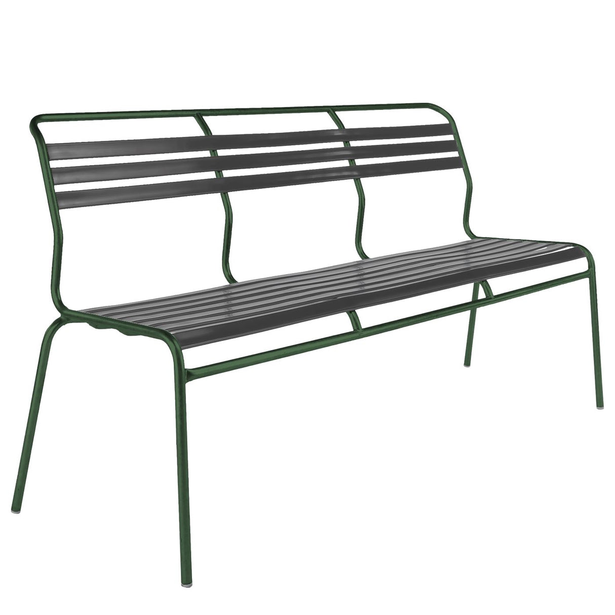 Schaffner Säntis Banc à lattes 3 places sans accoudoirs Vert Sapin 66 Anthracite 77