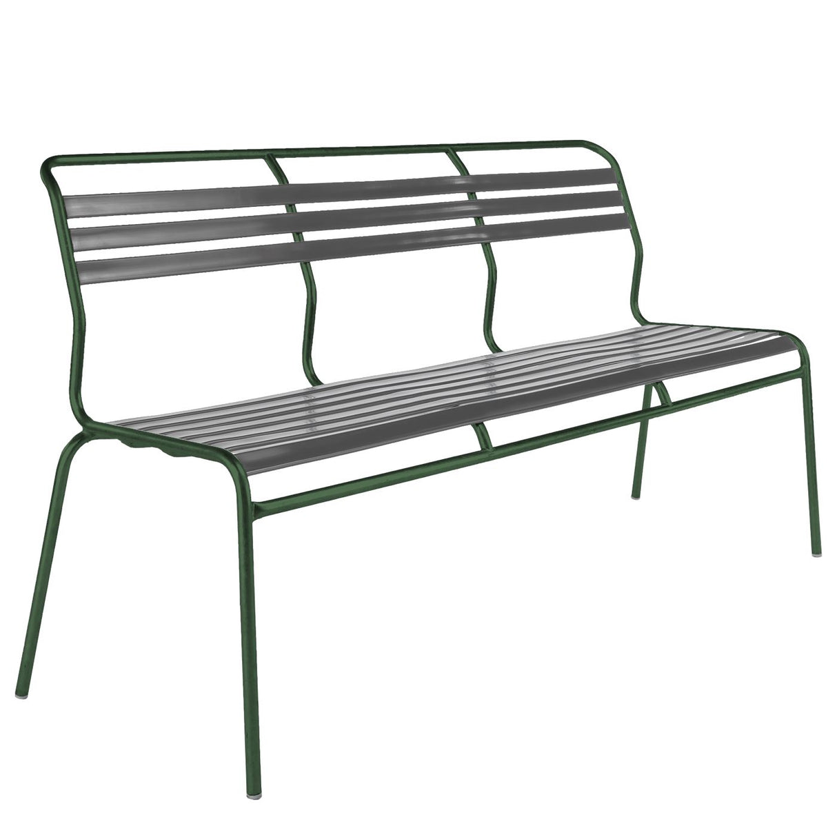 Schaffner Säntis Banc à lattes 3 places sans accoudoirs Vert Sapin 66 Graphite 73
