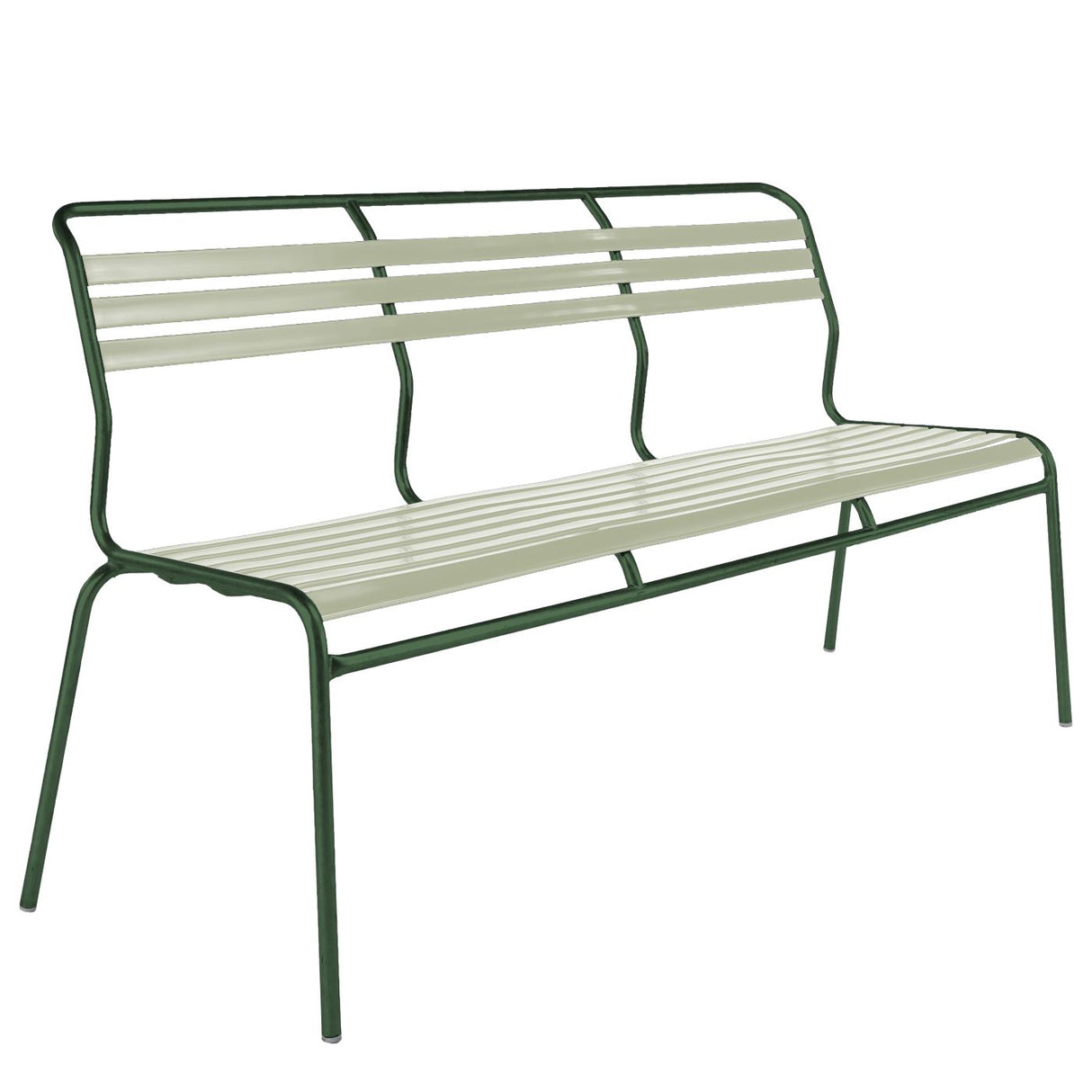 Schaffner Säntis Banc à lattes 3 places sans accoudoirs Vert Sapin 66 Vert pastel 64