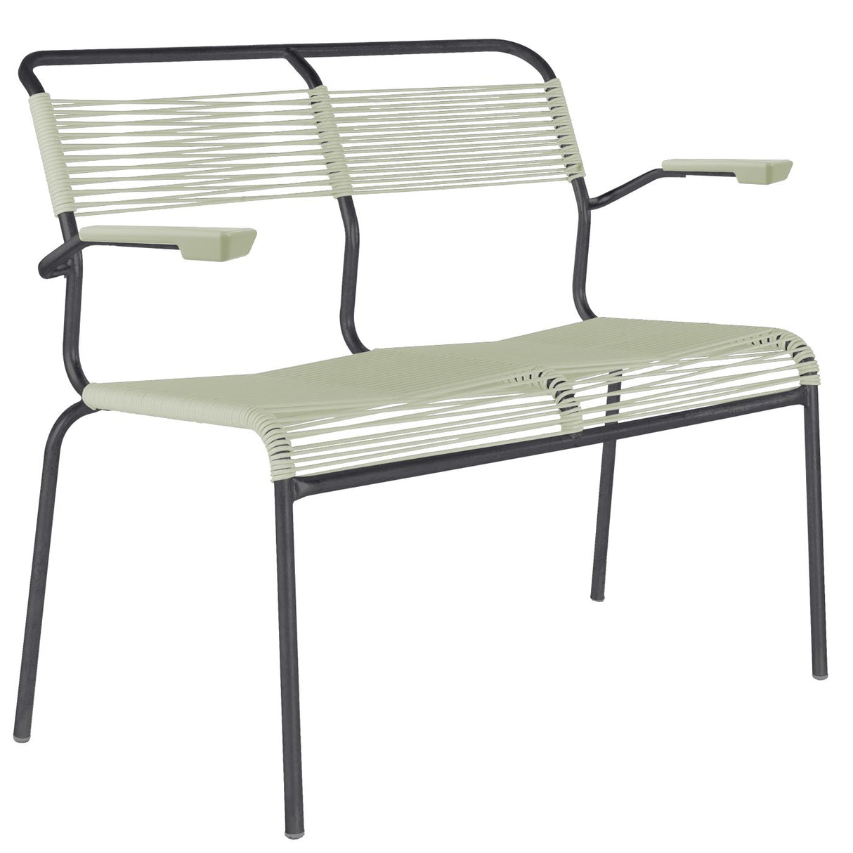 Schaffner Säntis Banc Spaghetti 2 places avec accoudoirs Antracite 77 Vert pastel 64