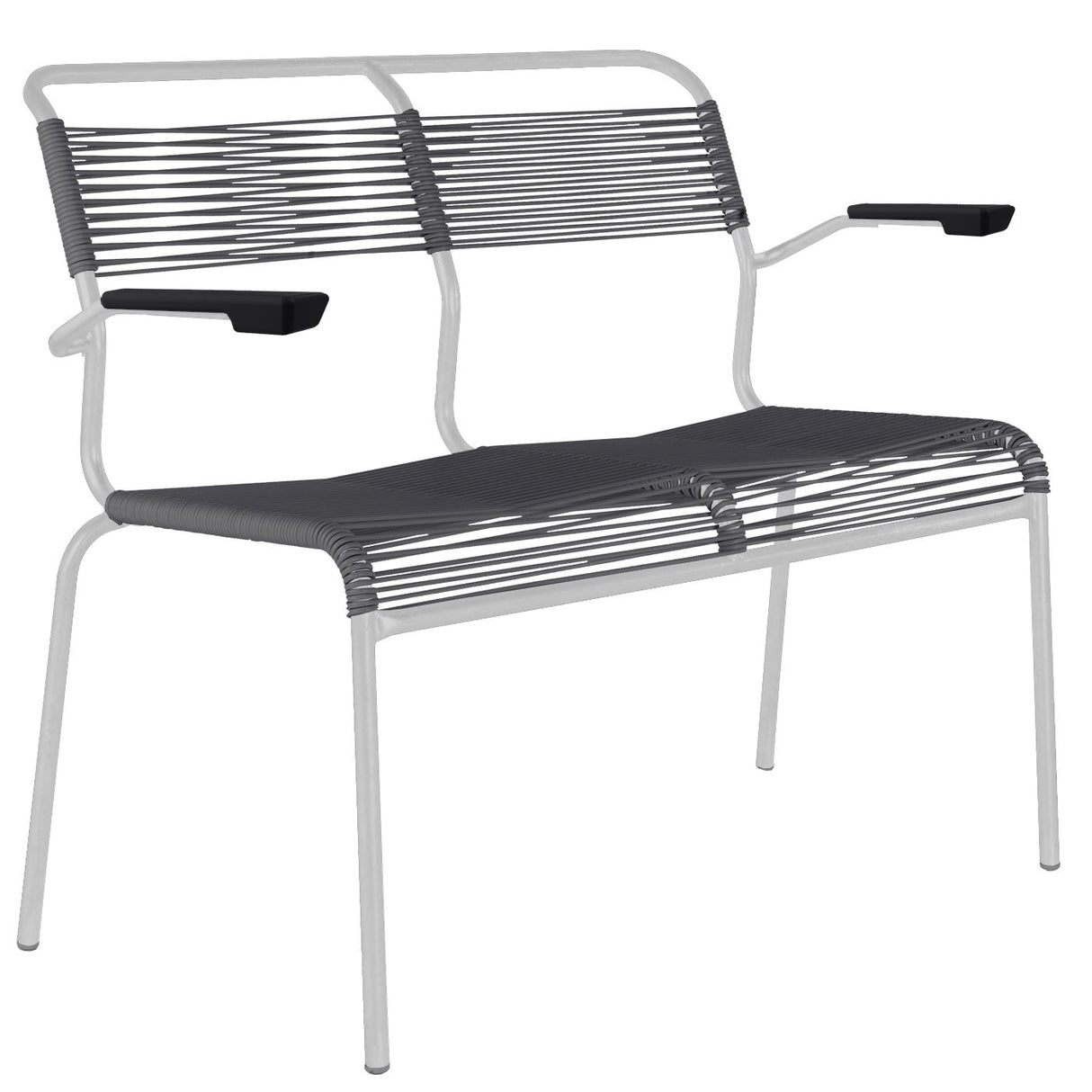 Schaffner Säntis Banc Spaghetti 2 places avec accoudoirs Blanc 90 Anthracite 77