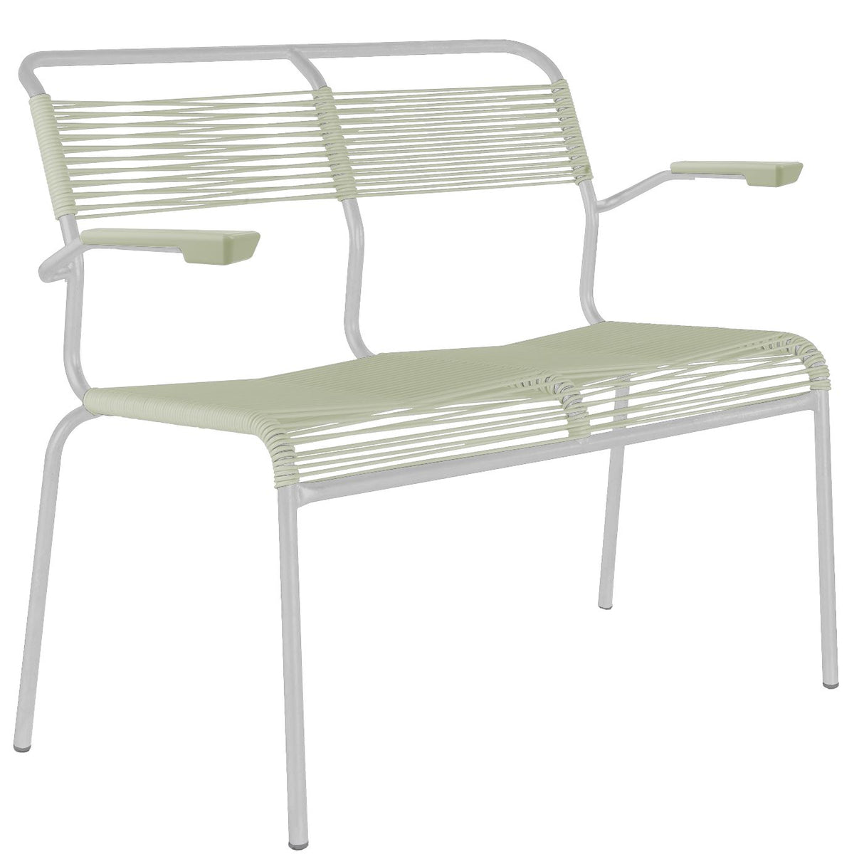 Schaffner Säntis Banc Spaghetti 2 places avec accoudoirs Blanc 90 Vert pastel 64