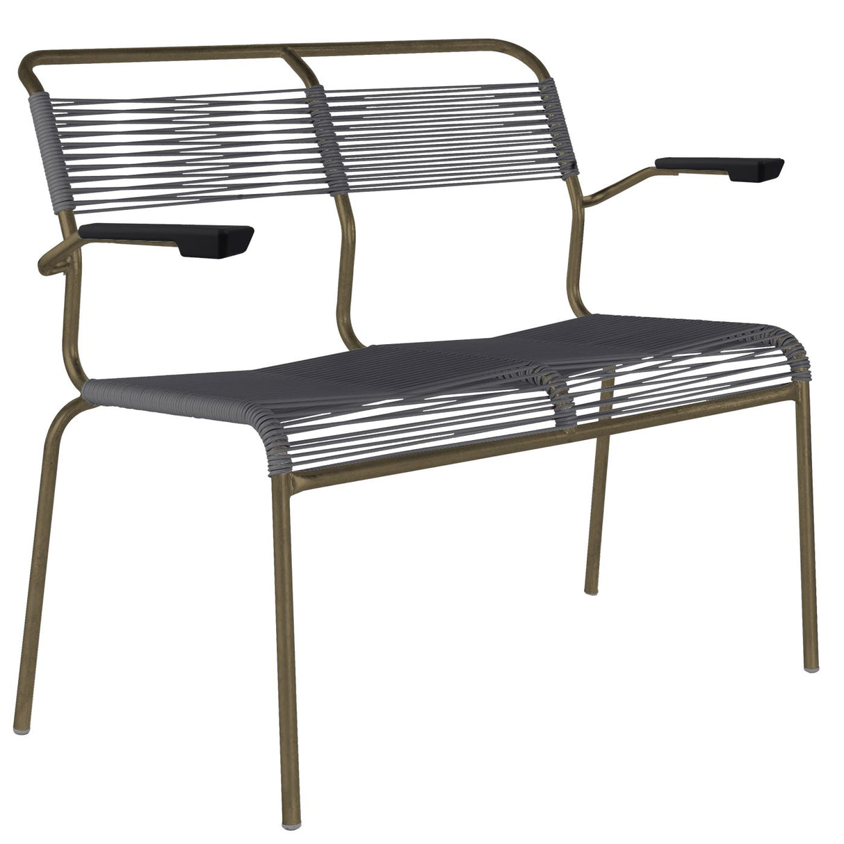 Schaffner Säntis Banc Spaghetti 2 places avec accoudoirs Champagne 85 Anthracite 77
