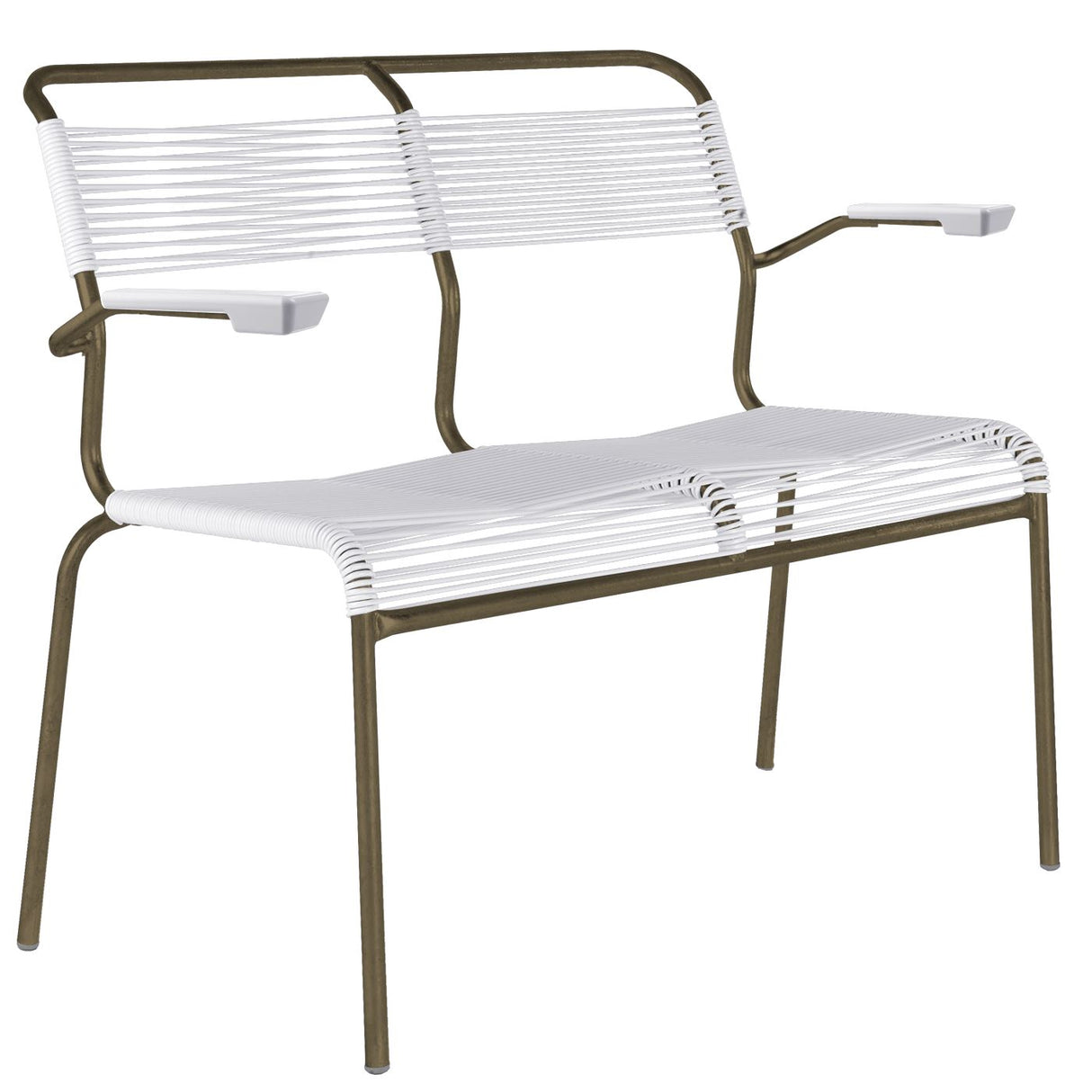 Schaffner Säntis Banc Spaghetti 2 places avec accoudoirs Champagne 85 Blanc 90