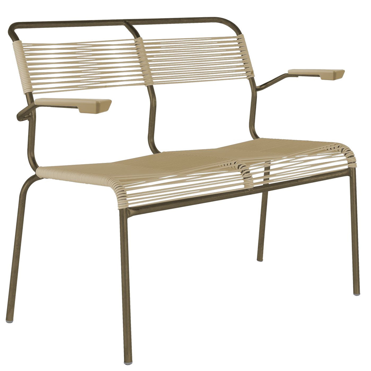 Schaffner Säntis Banc Spaghetti 2 places avec accoudoirs Champagne 85 Marron pastel 83