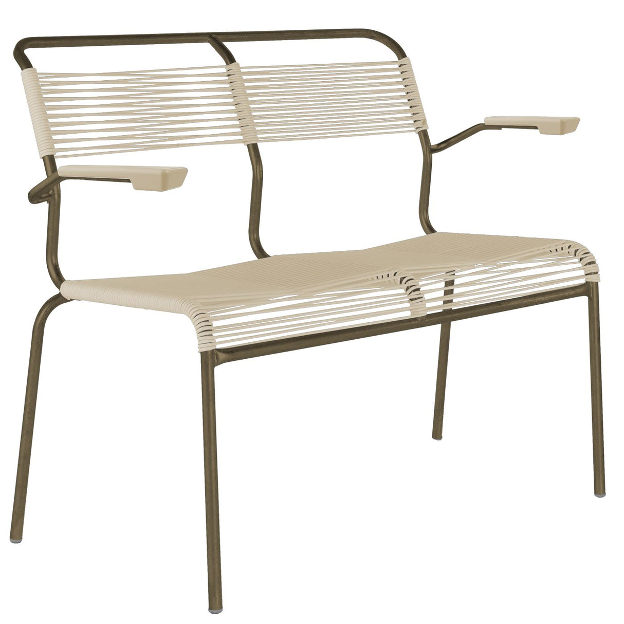 Schaffner Säntis Banc Spaghetti 2 places avec accoudoirs Champagne 85 Sable pastel 15