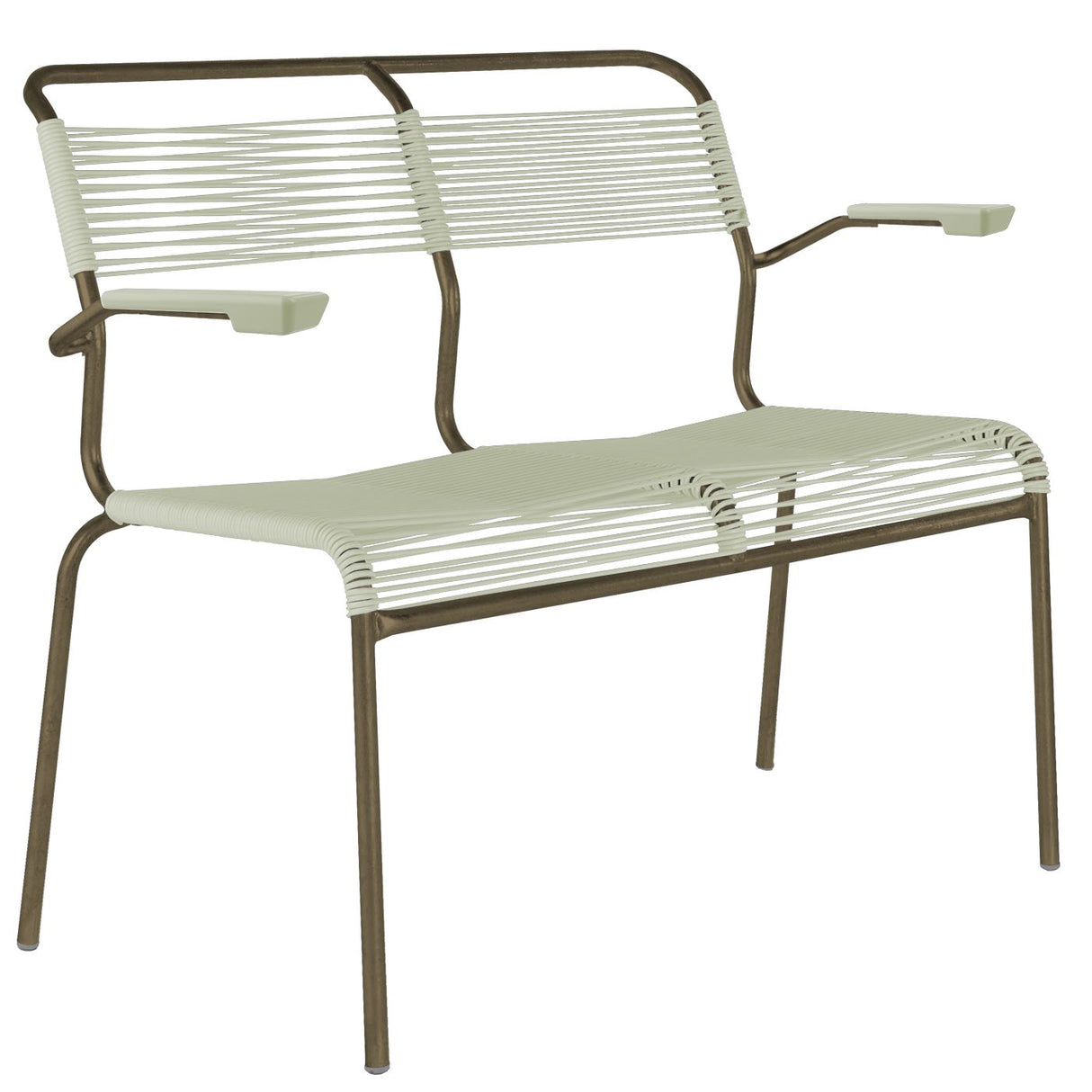 Schaffner Säntis Banc Spaghetti 2 places avec accoudoirs Champagne 85 Vert pastel 64