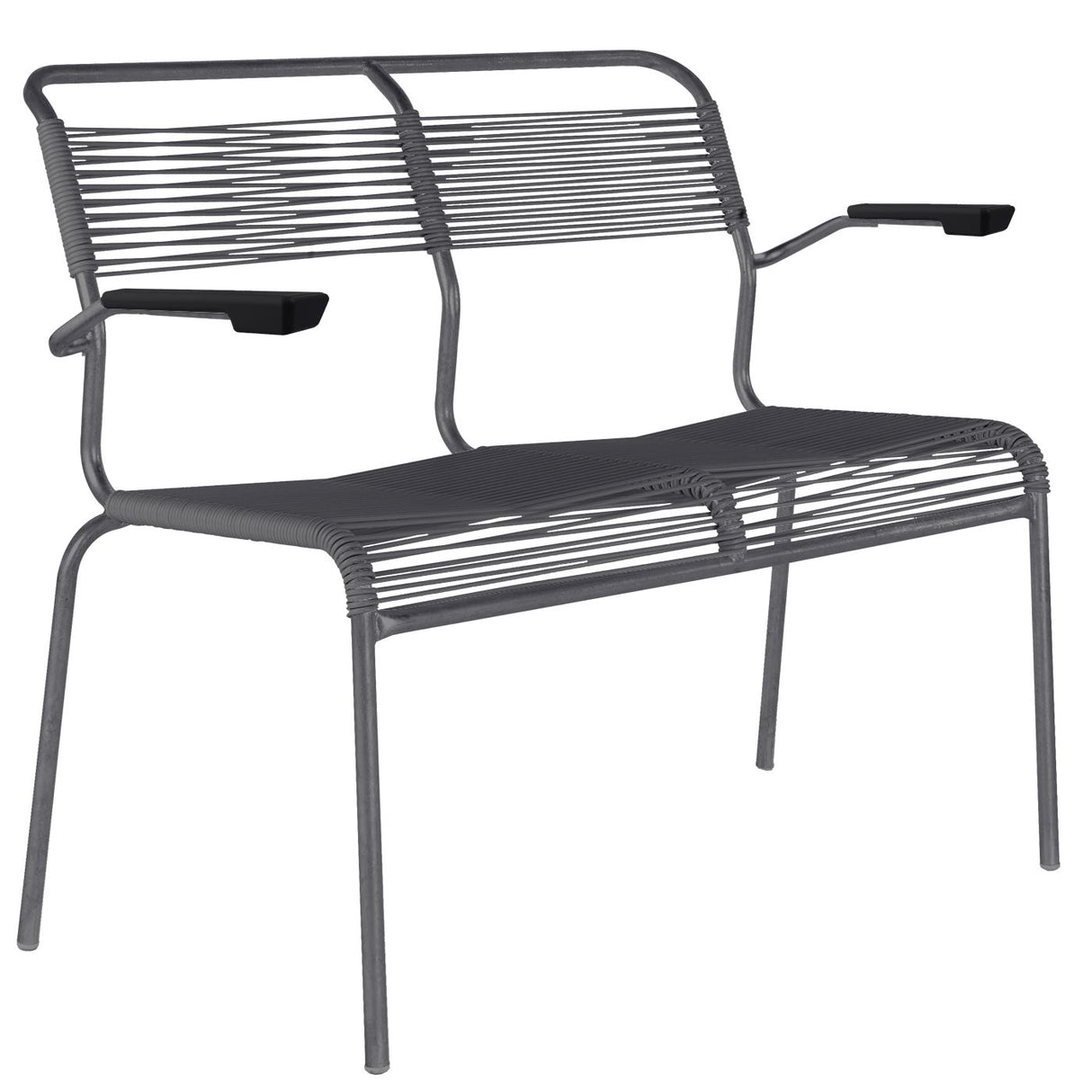 Schaffner Säntis Banc Spaghetti 2 places avec accoudoirs Graphite 73 Anthracite 77
