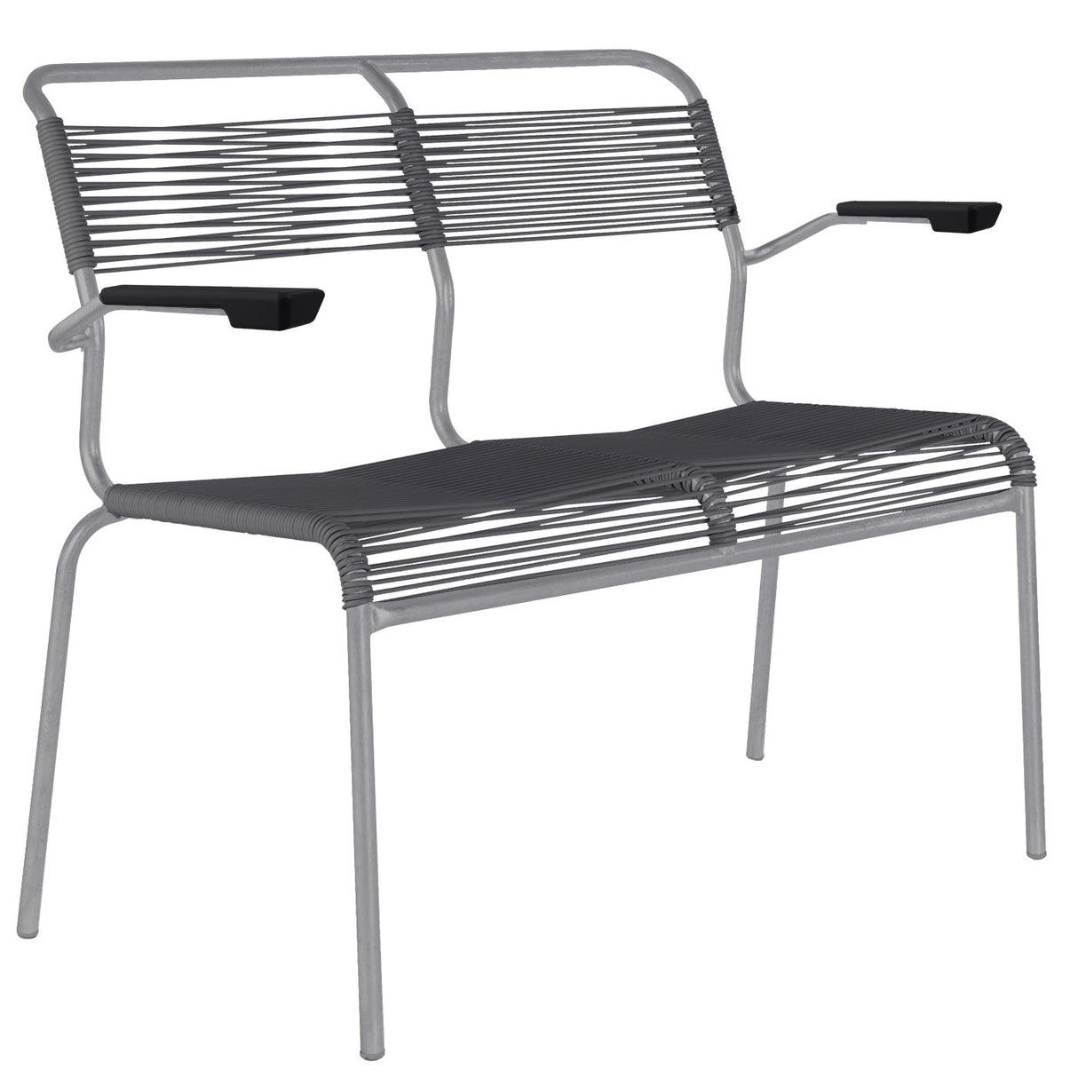 Schaffner Säntis Banc Spaghetti 2 places avec accoudoirs Gris Argent 78 Anthracite 77