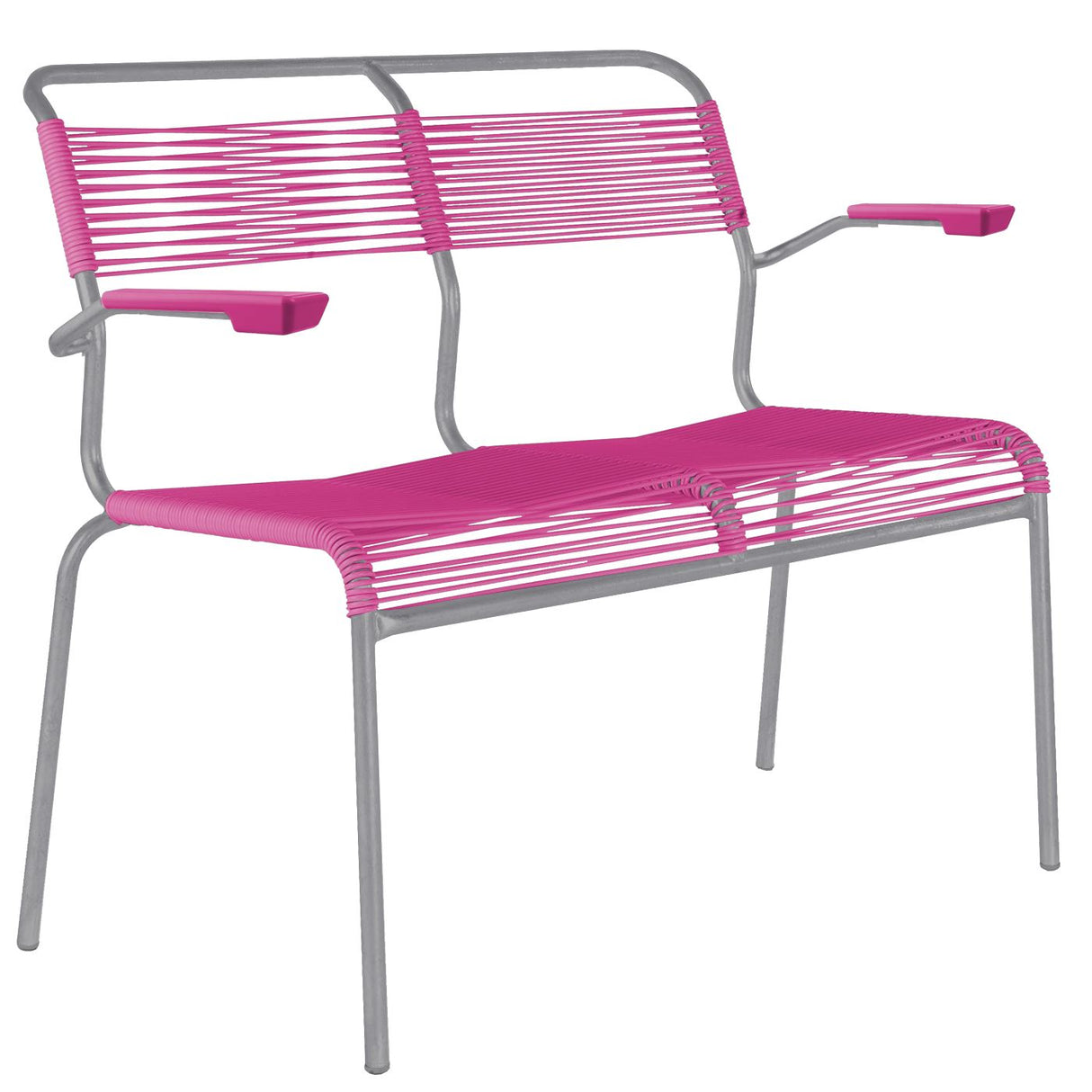 Schaffner Säntis Banc Spaghetti 2 places avec accoudoirs Gris Argent 78 Rose 41