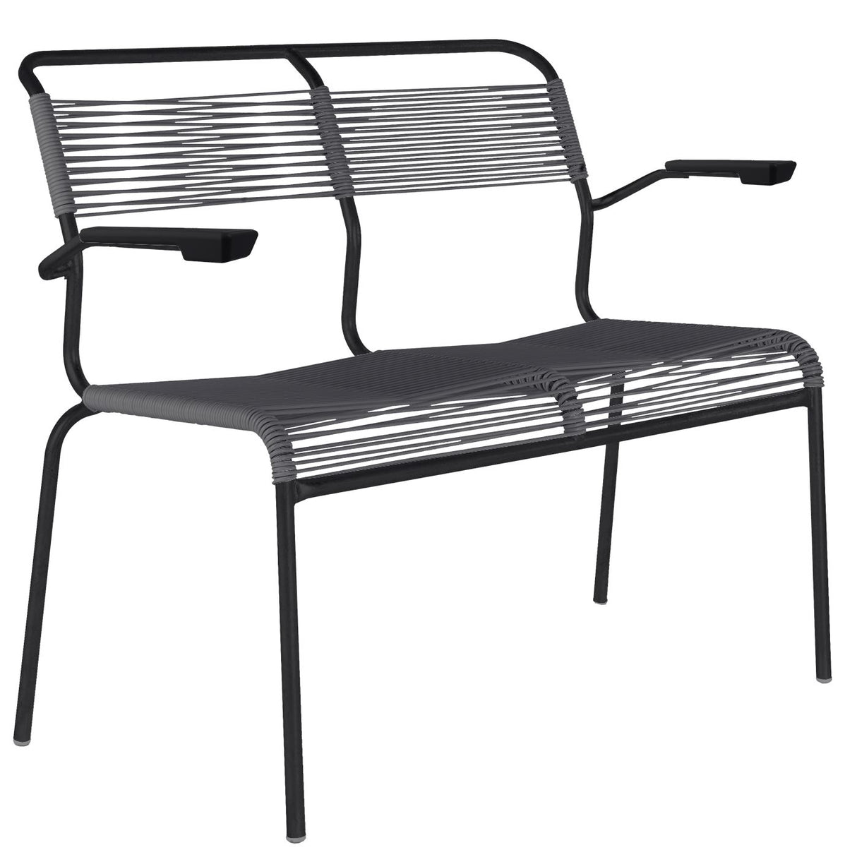 Schaffner Säntis Banc Spaghetti 2 places avec accoudoirs Noir 91 Anthracite 77