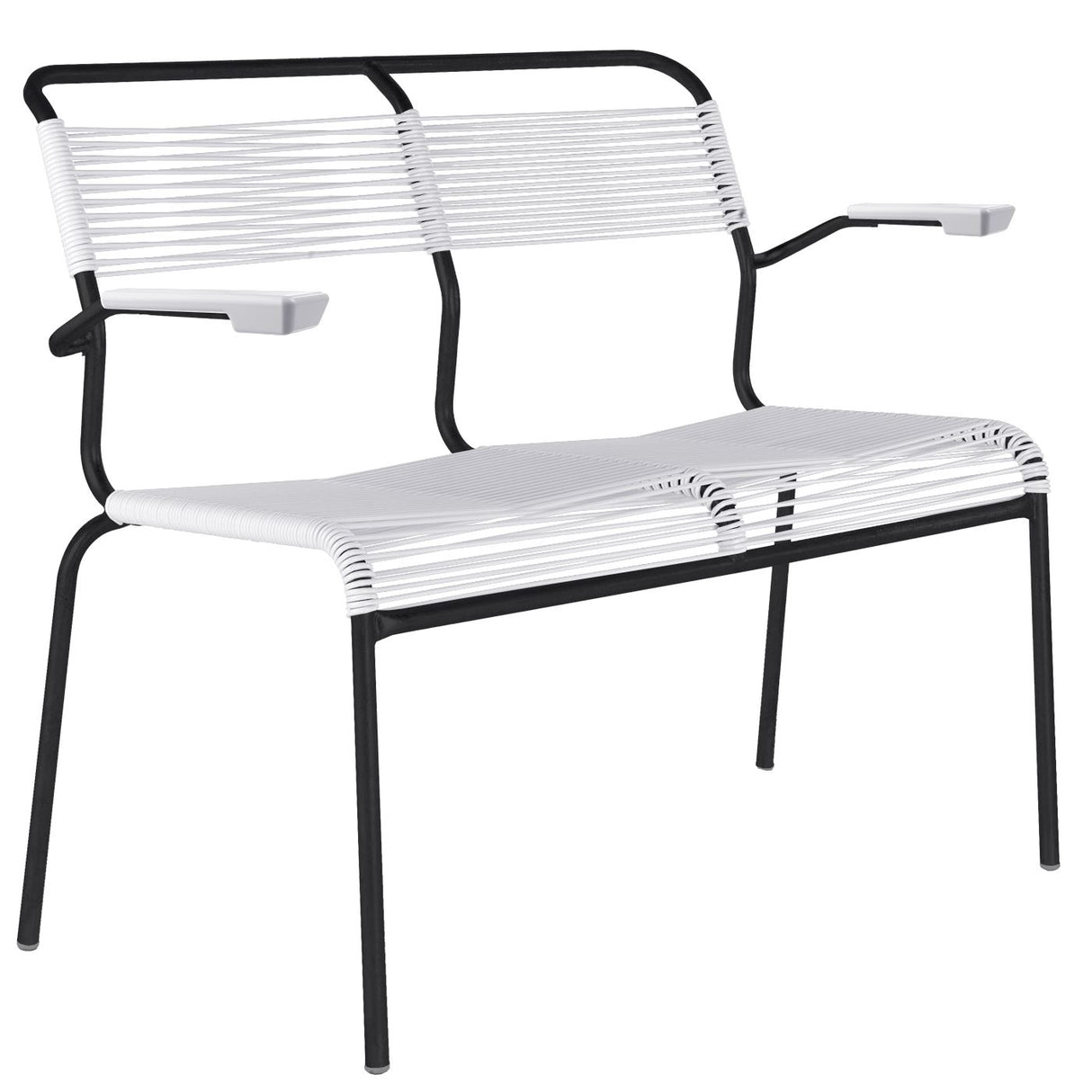 Schaffner Säntis Banc Spaghetti 2 places avec accoudoirs Noir 91 Blanc 90