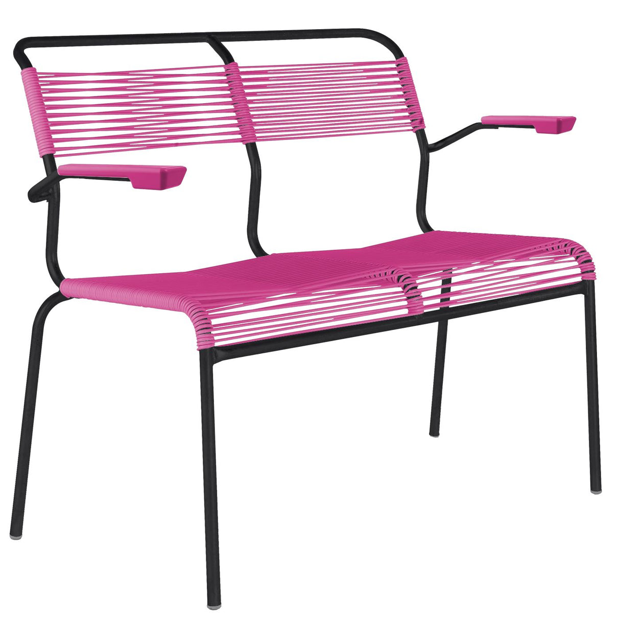 Schaffner Säntis Banc Spaghetti 2 places avec accoudoirs Noir 91 Rose 41